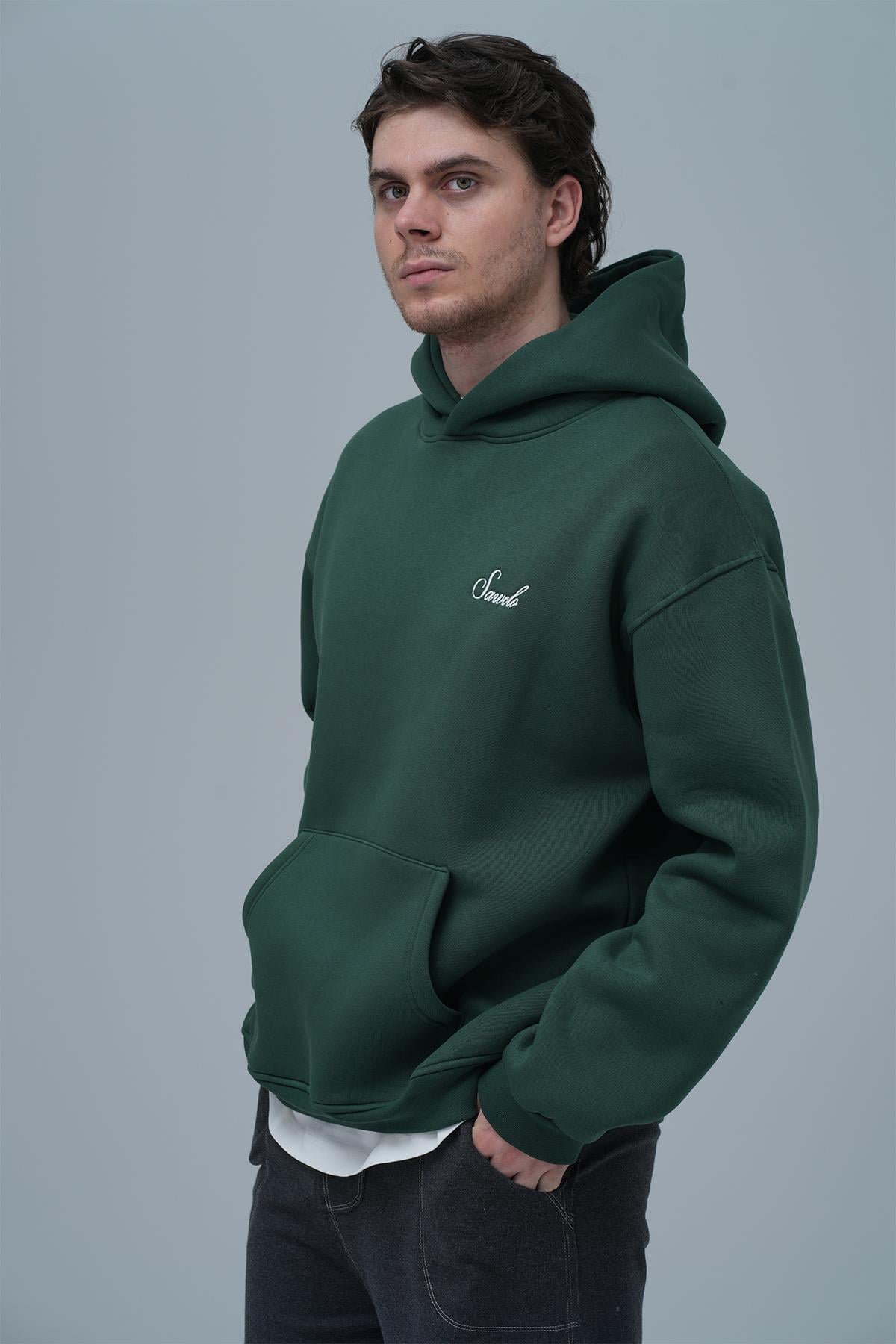 Loneliness Is a Choice Oversize Sweatshirt Erkek Yeşil