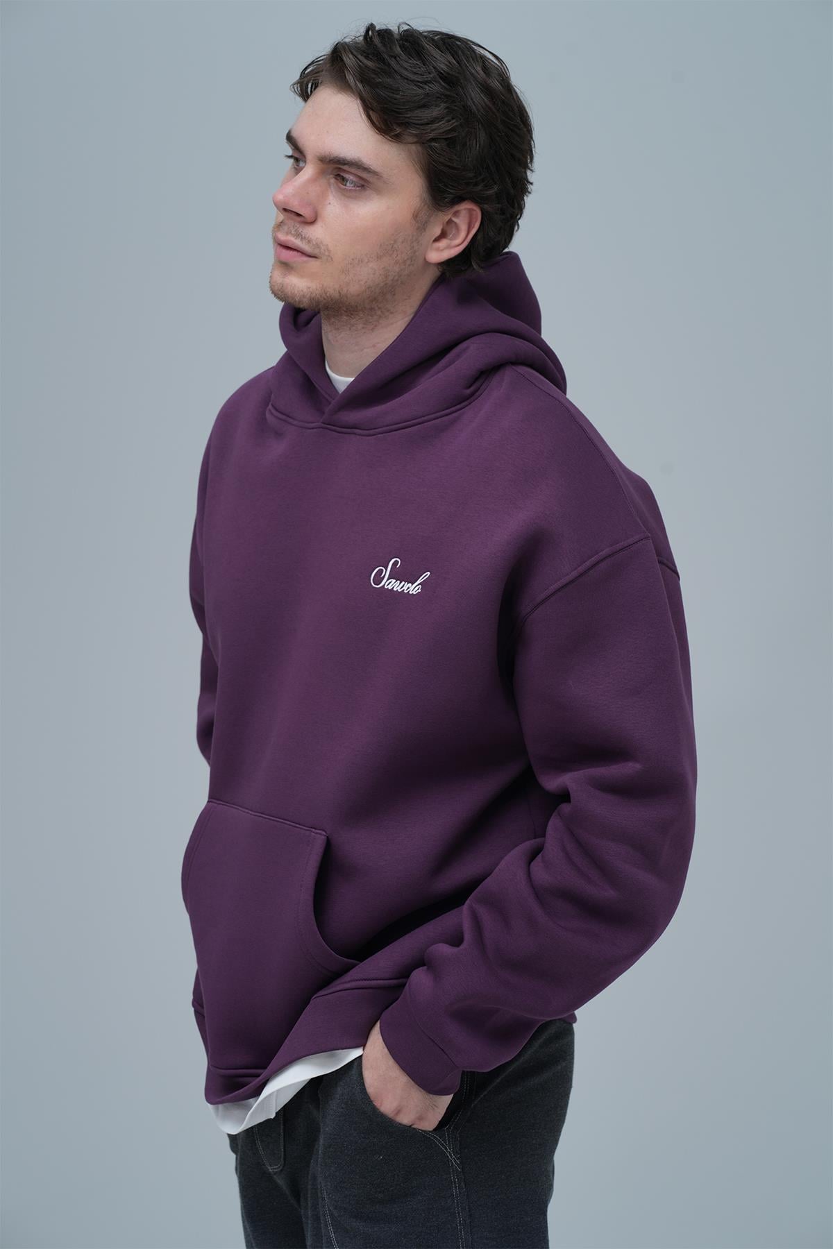 Loneliness Is a Choice Oversize Sweatshirt Erkek Mor