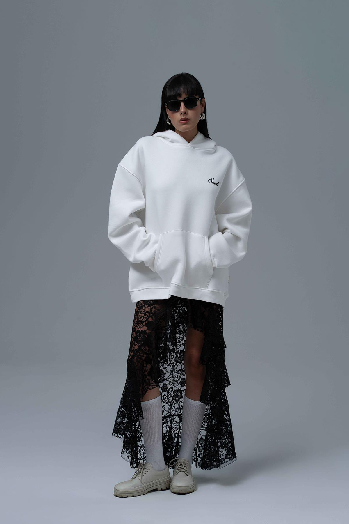 Loneliness Is a Choice Oversize Sweatshirt Kadın Taş