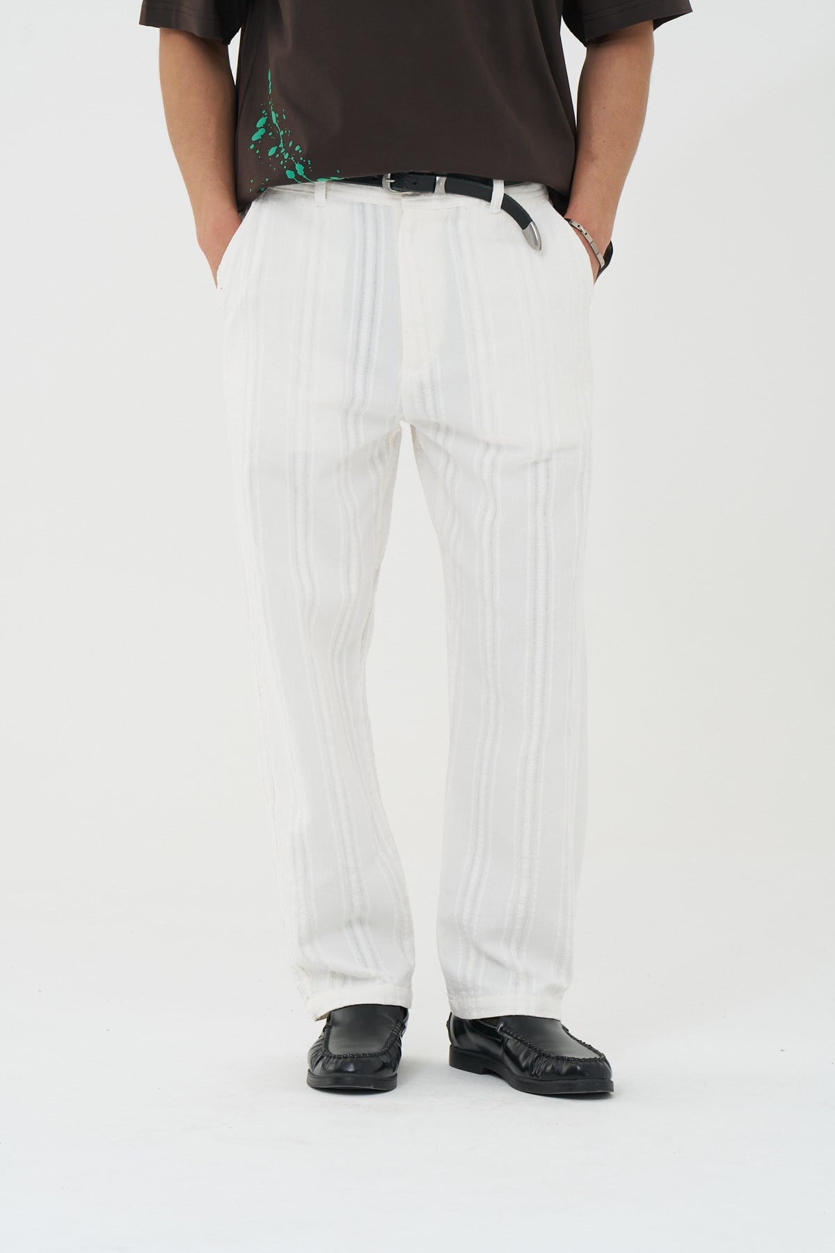 Loomline Relaxed Fit Erkek Pantolon Ekru
