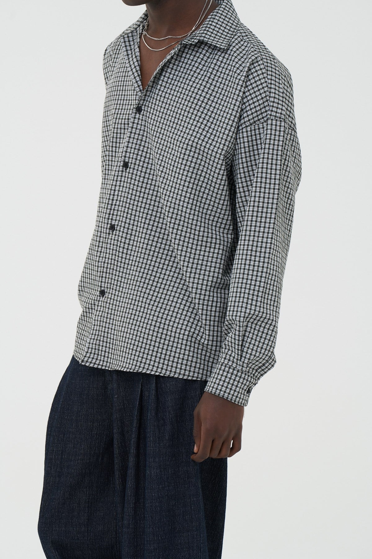 Madras Check Oversize Erkek Gömlek Haki