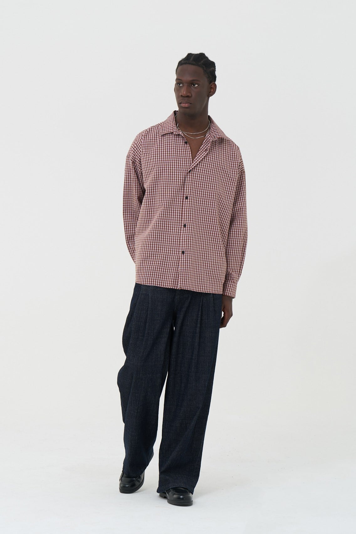 Madras Check Oversize Erkek Gömlek Kiremit