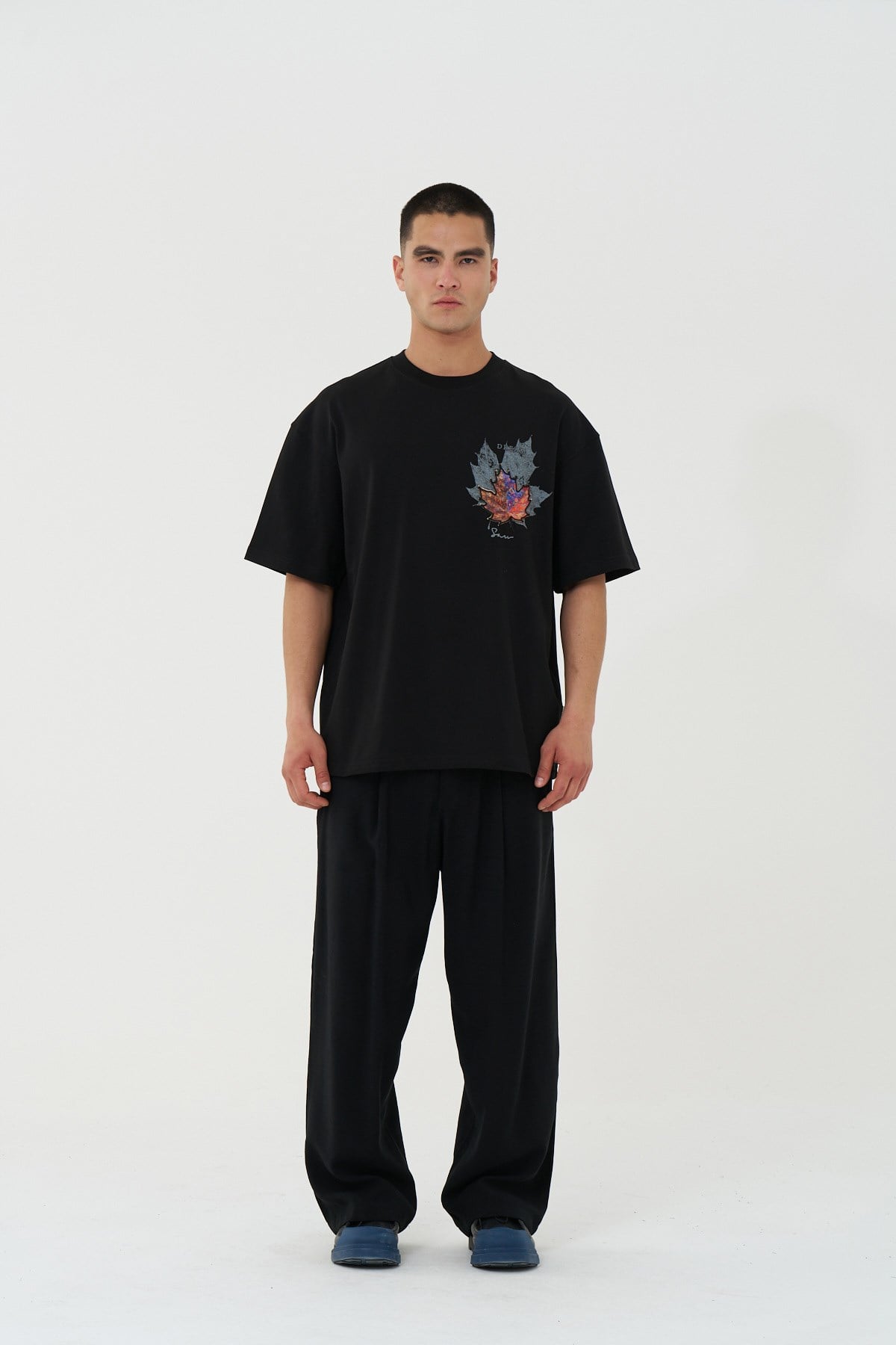 Maple Dream Oversize Erkek Tişört Siyah