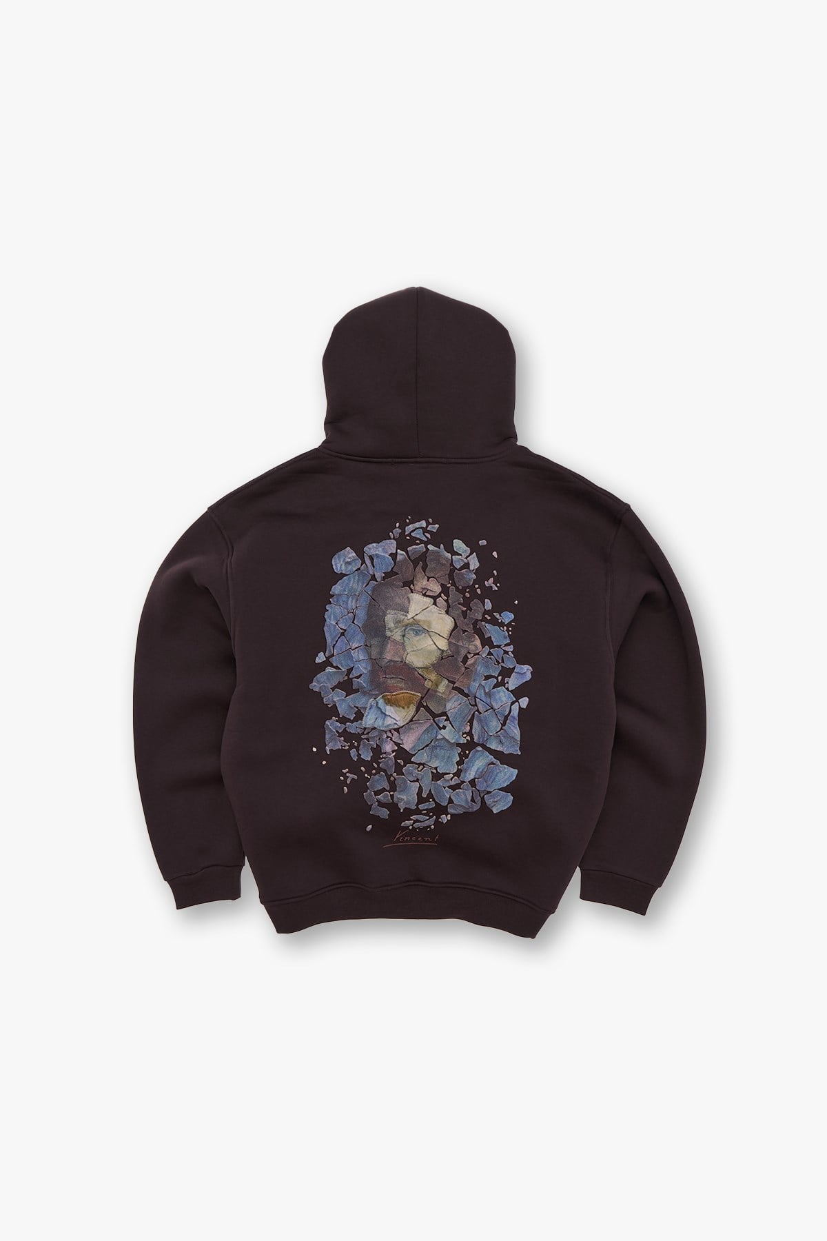 Mosaic Portrait Oversize Sweatshirt Erkek Kahverengi