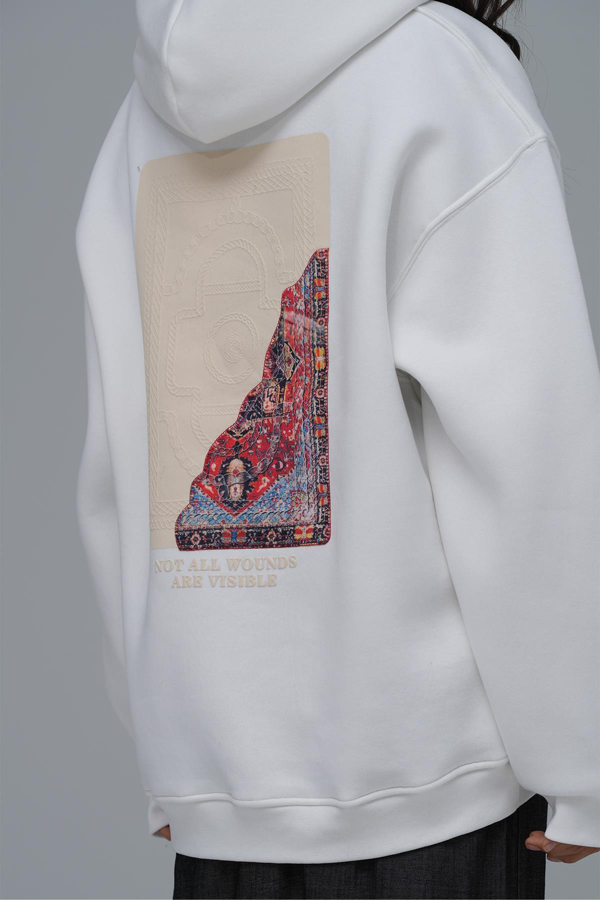 Not All Wounds Are Visible Oversize Sweatshirt Kadın Taş