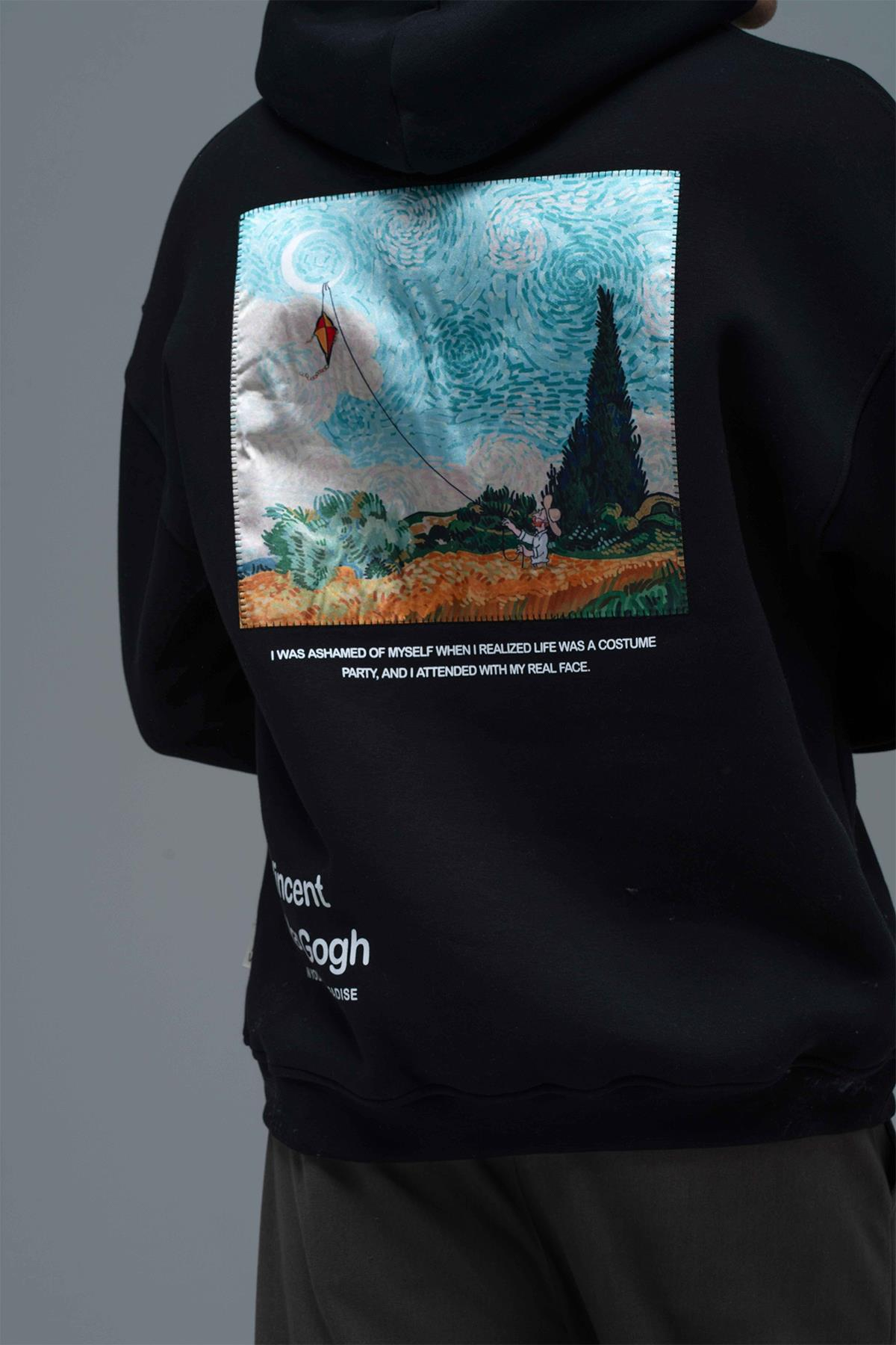 Paradise Within Oversize Sweatshirt Erkek Siyah