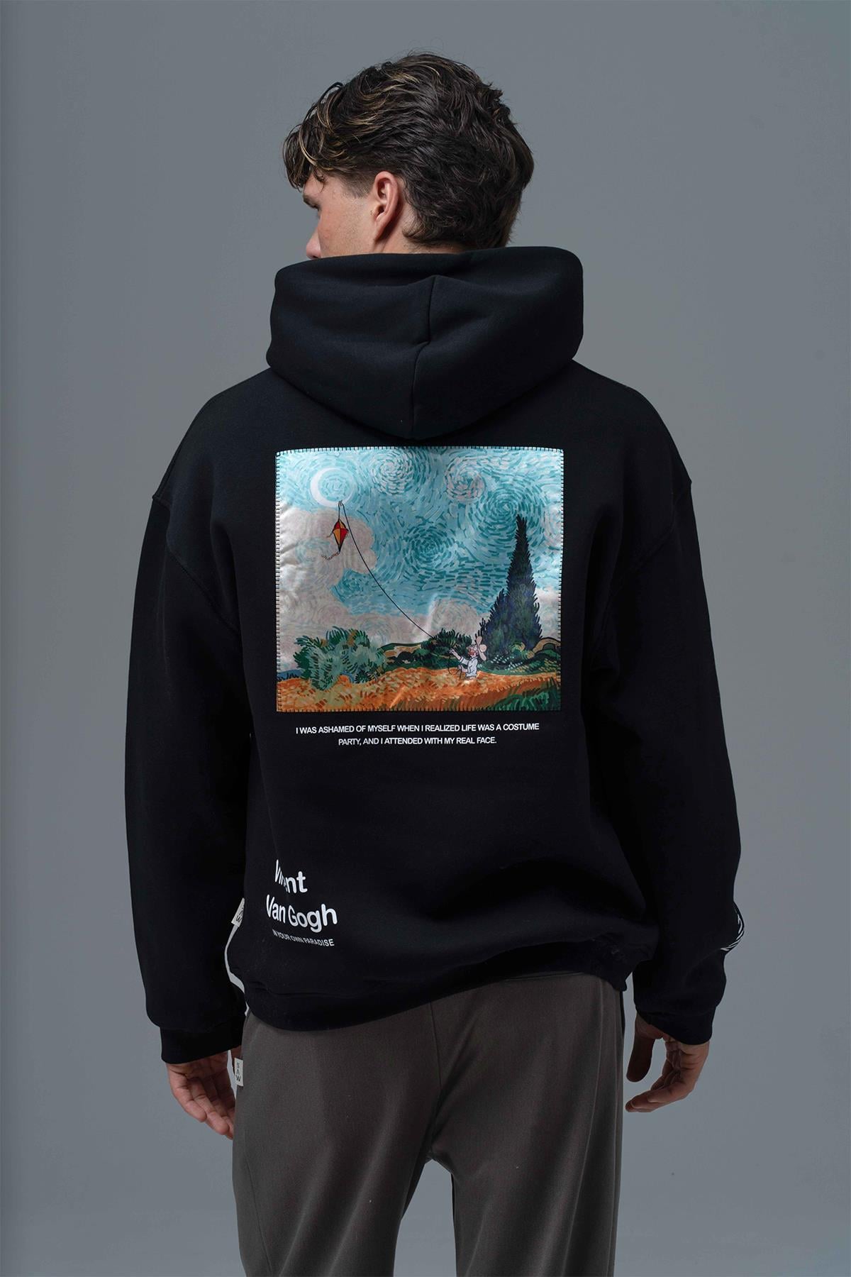 Paradise Within Oversize Sweatshirt Erkek Siyah