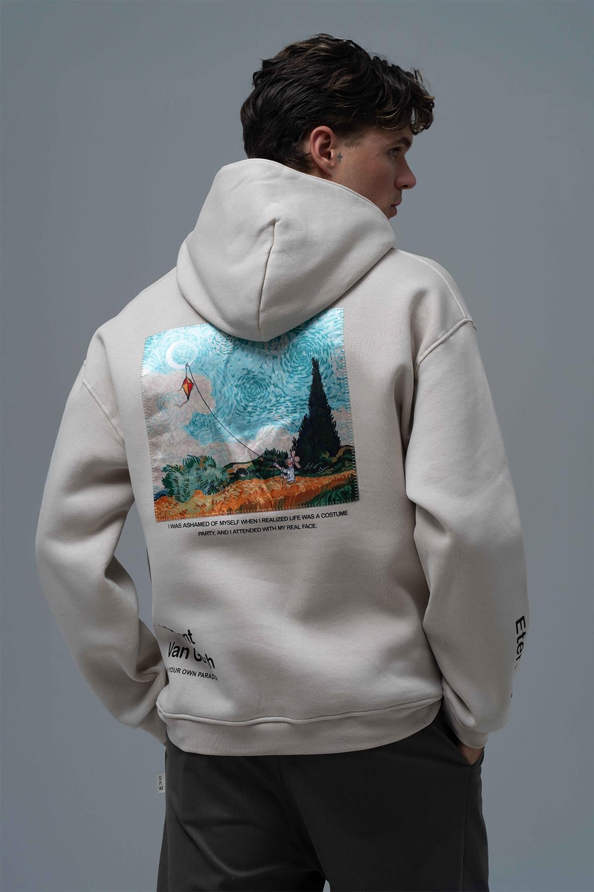 Paradise Within Oversize Sweatshirt Erkek Ekru