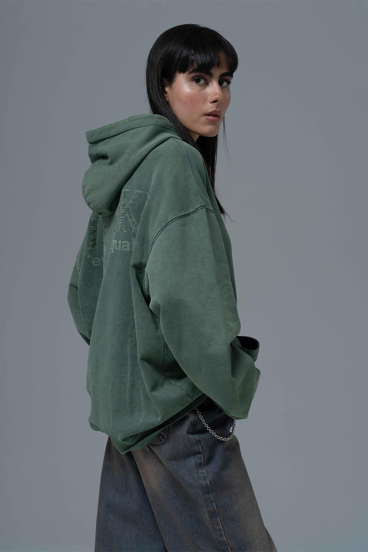 Paradox Oversize Sweatshirt Kadın Yeşil