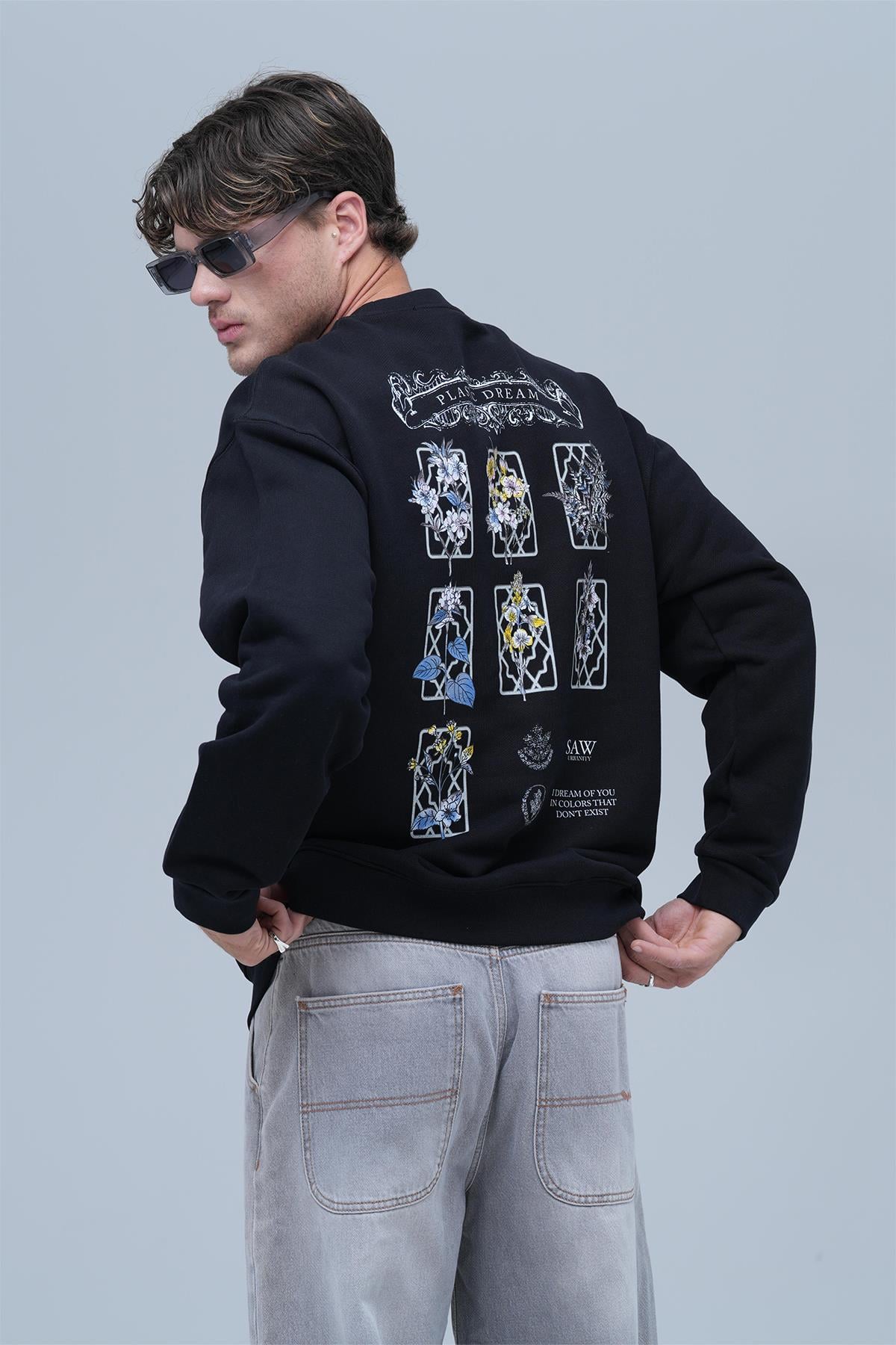Plastic Dream Oversize Sweatshirt Erkek Siyah