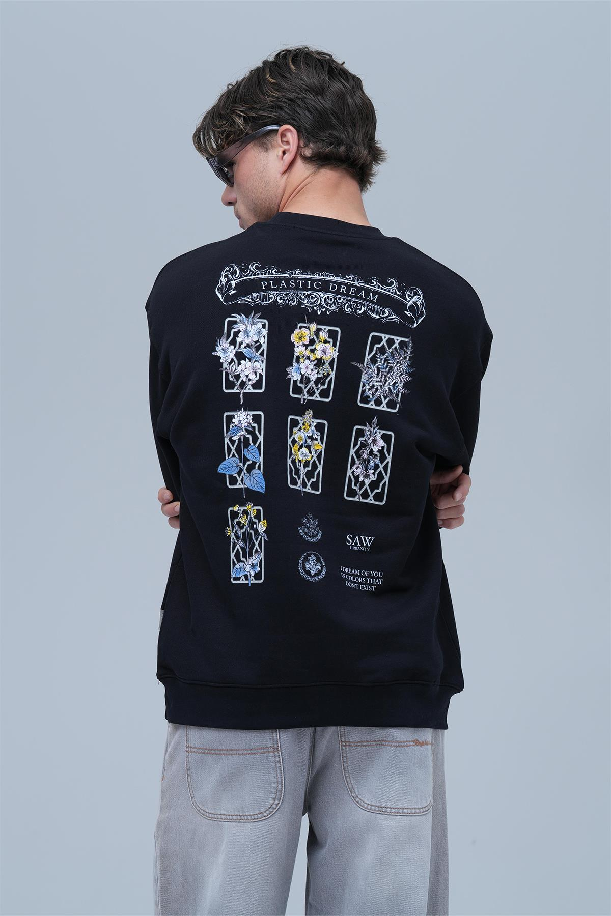 Plastic Dream Oversize Sweatshirt Erkek Siyah