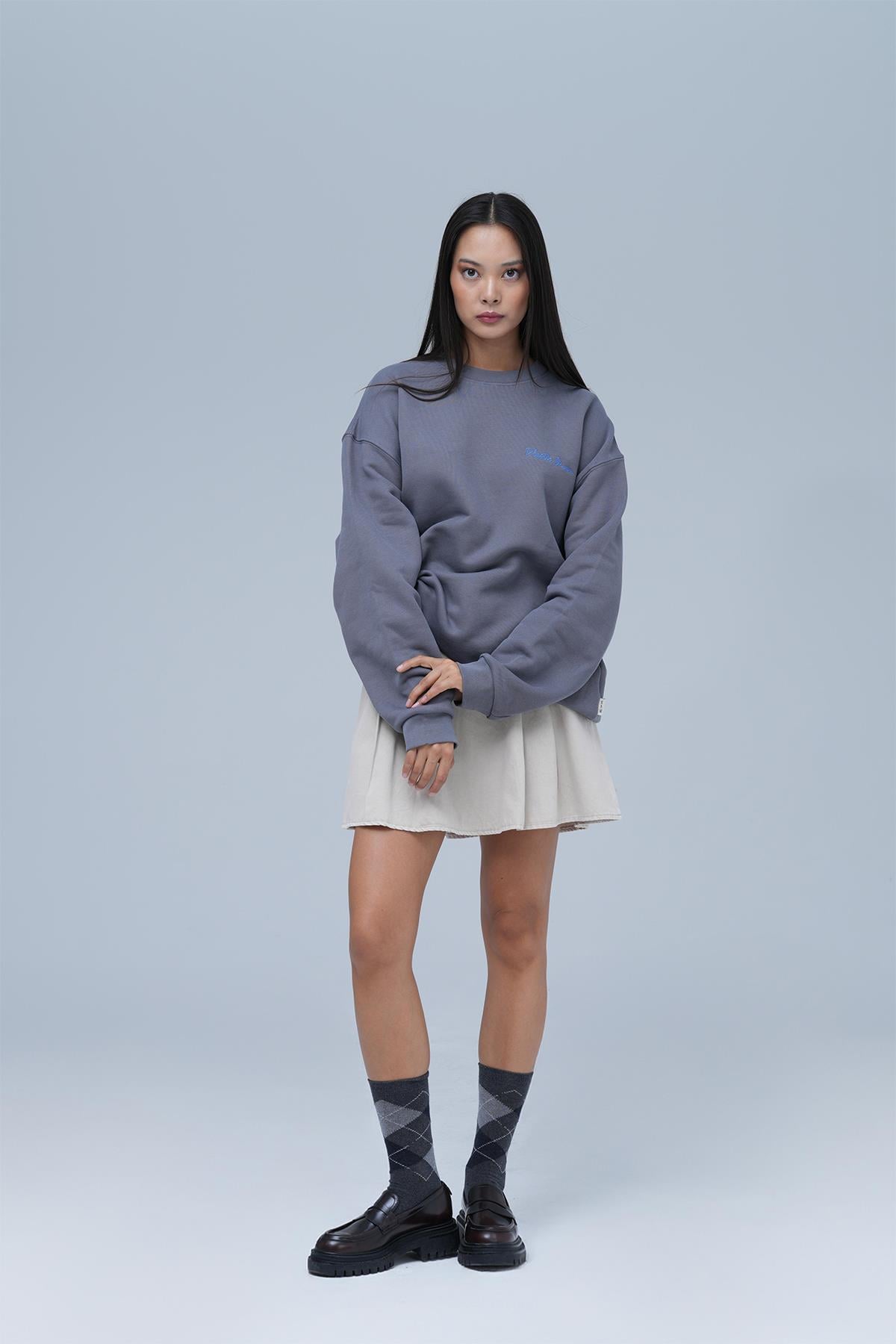Plastic Dream Oversize Sweatshirt Kadın Füme