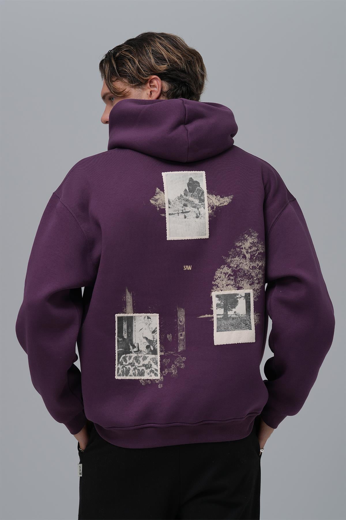 Portrait of a Generation Oversize Sweatshirt Erkek Mor