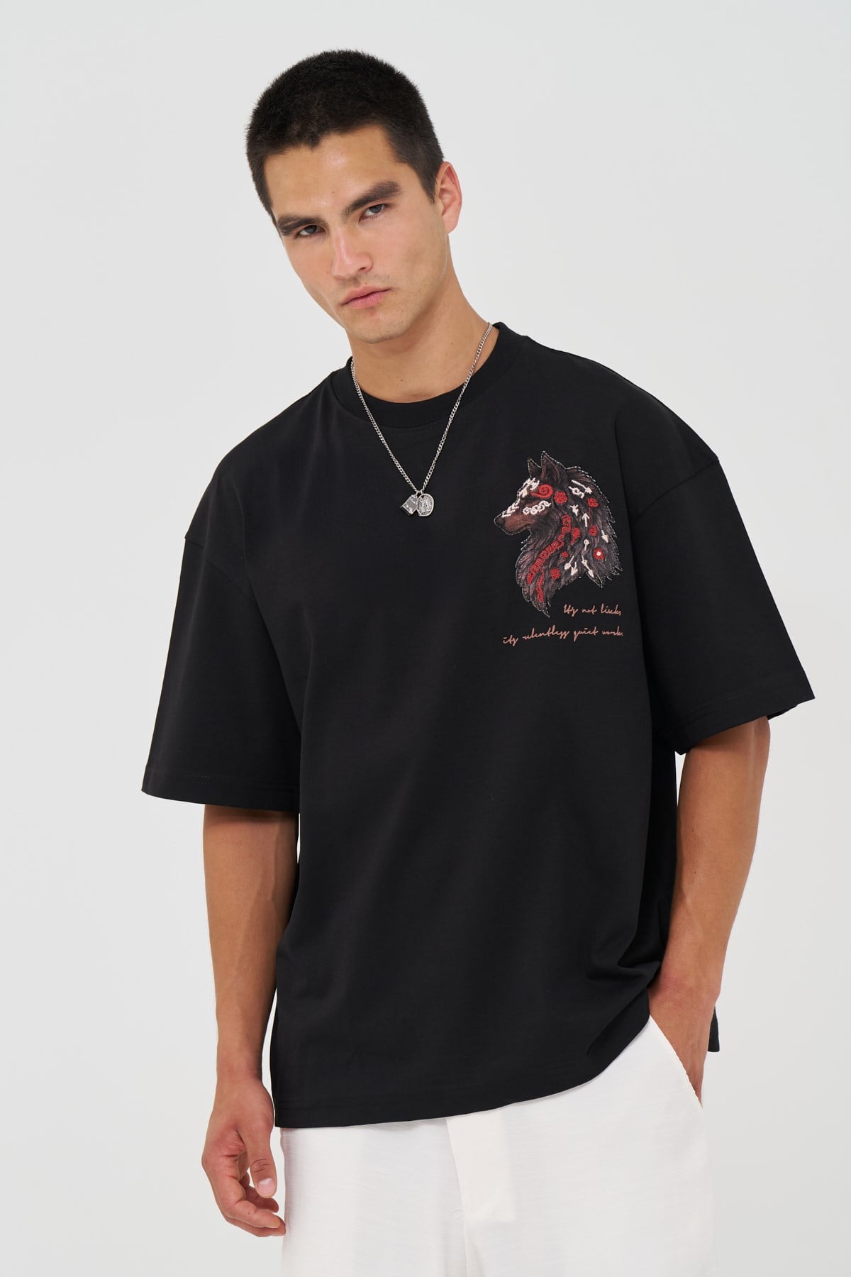Quiet Resolve Oversize Fit Erkek Tişört Siyah