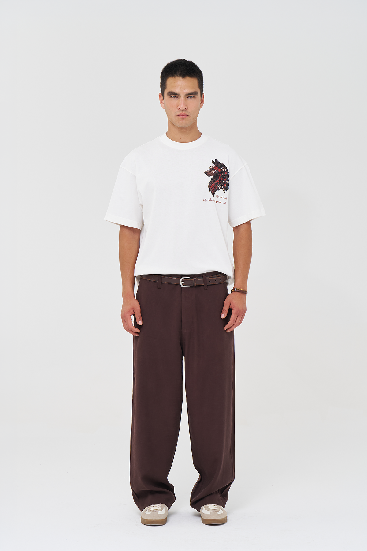 Quiet Resolve Oversize Fit Erkek Tişört Ekru