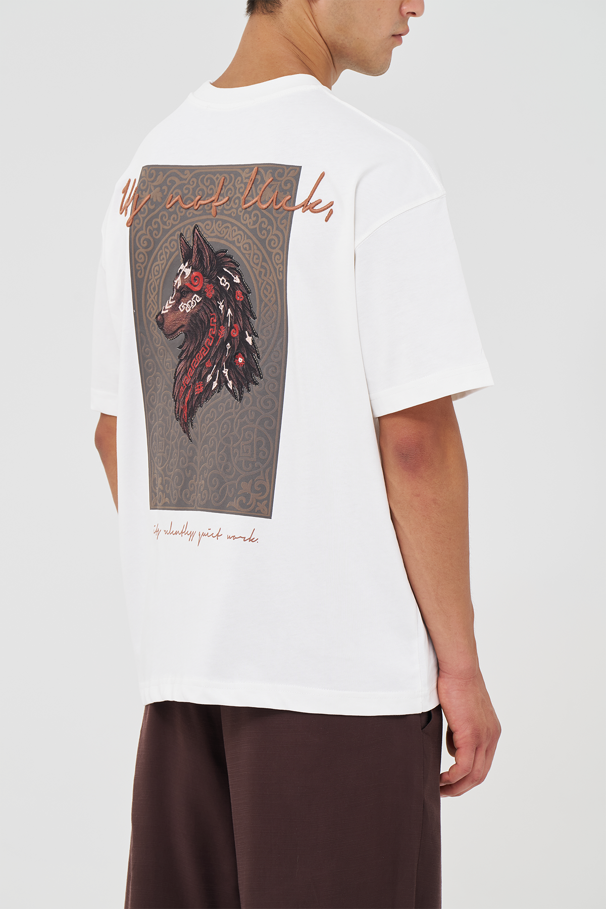 Quiet Resolve Oversize Fit Erkek Tişört Ekru