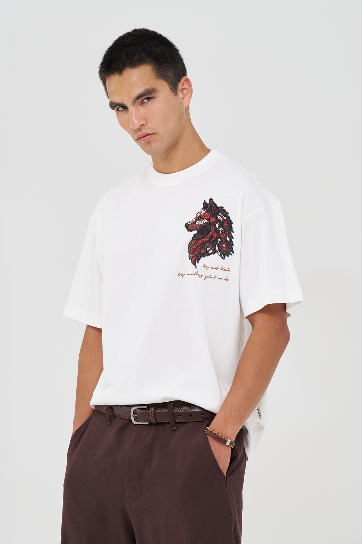 Quiet Resolve Oversize Fit Erkek Tişört Ekru