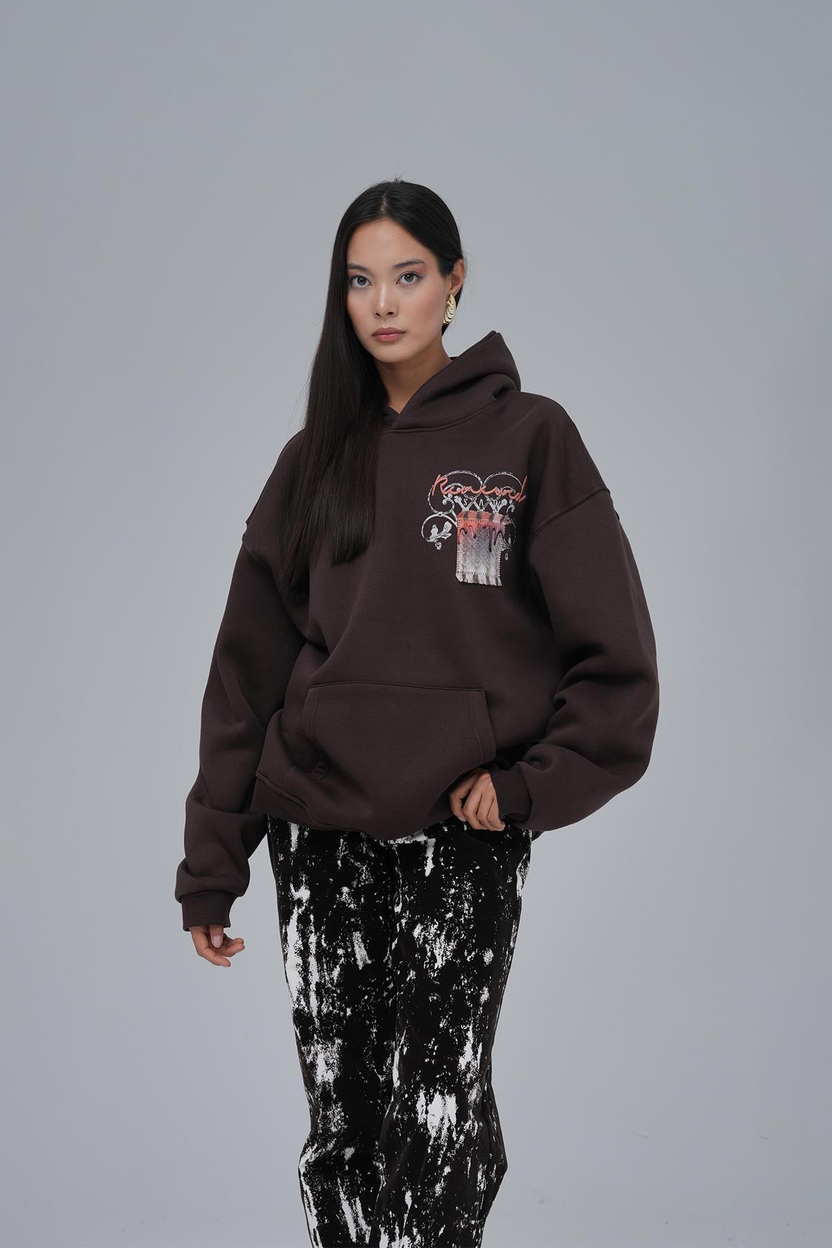 Renewed Flow Oversize Sweatshirt Kadın Kahverengi