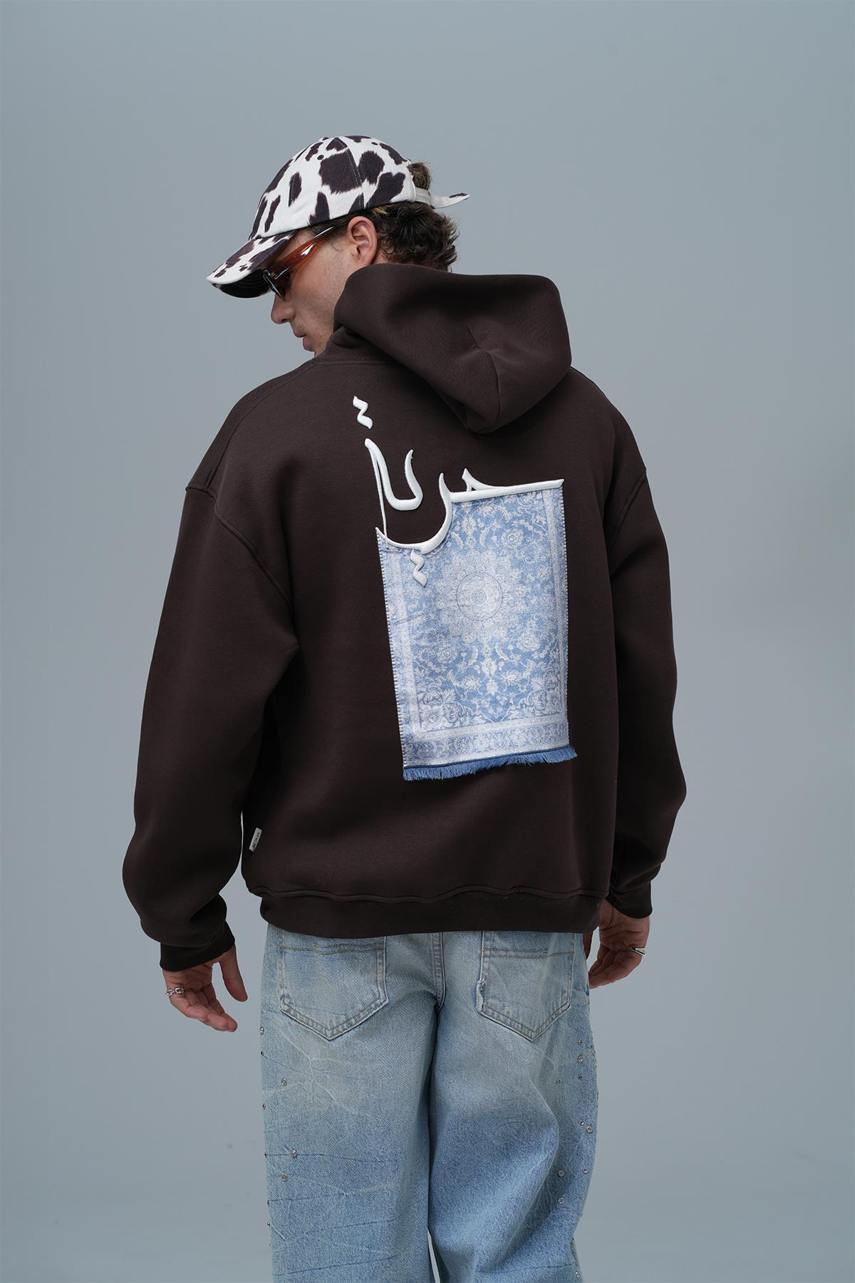 Roots & Freedom Oversize Sweatshirt Erkek Kahverengi