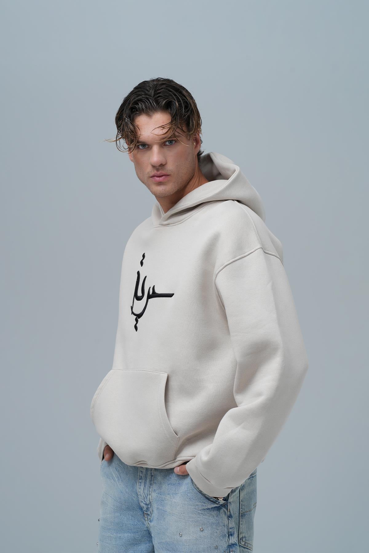 Roots & Freedom Oversize Sweatshirt Erkek Ekru