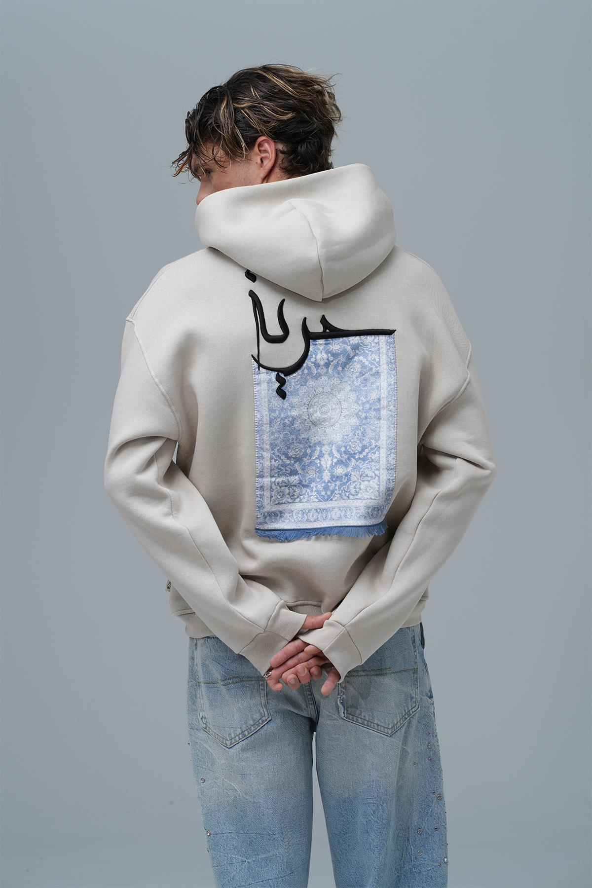 Roots & Freedom Oversize Sweatshirt Erkek Ekru