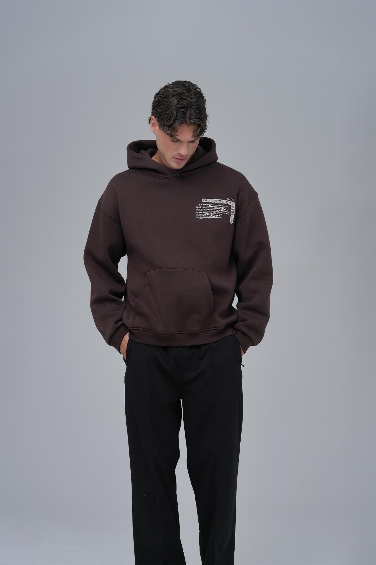 Sacred Geometry Oversize Sweatshirt Erkek Kahverengi