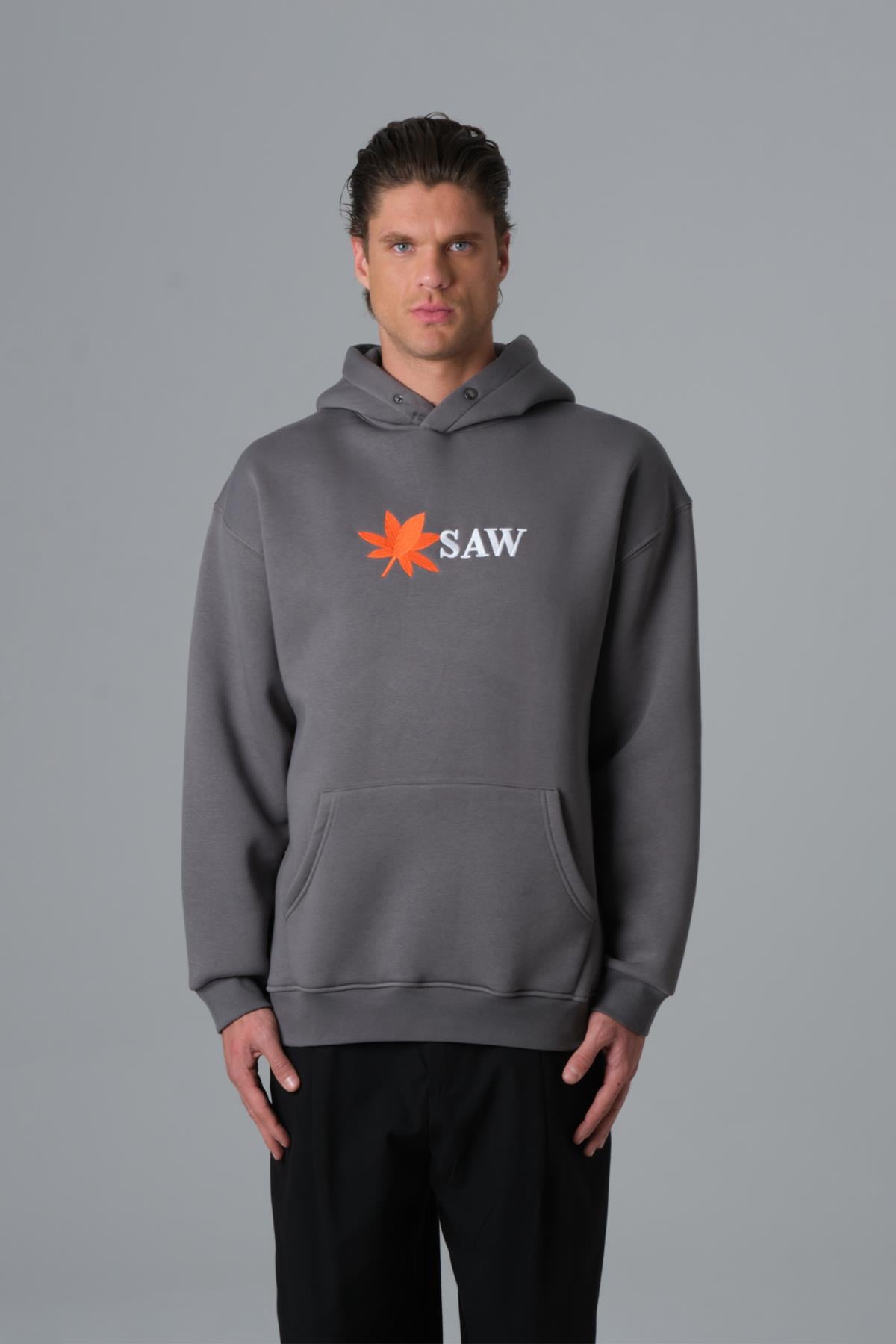 Savage Earth Oversize Sweatshirt Erkek Füme