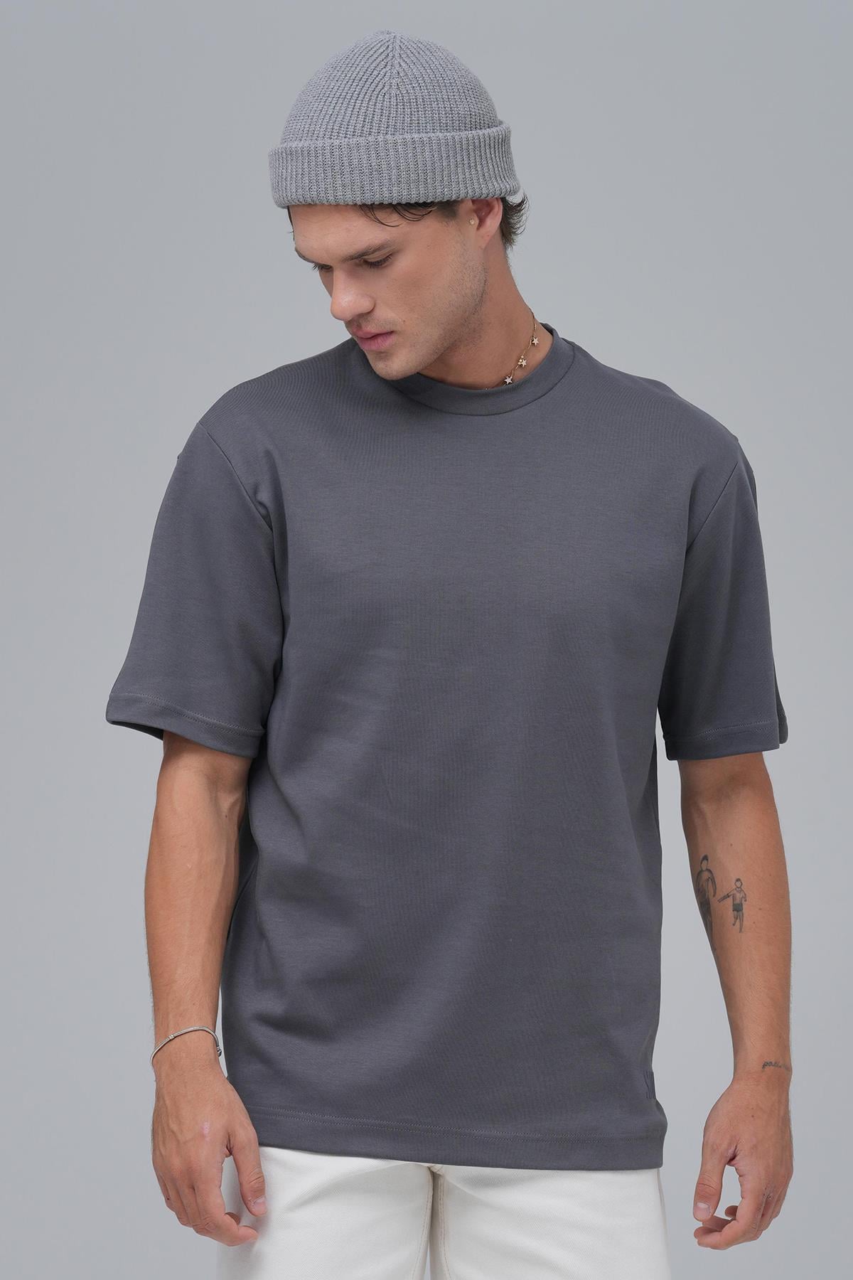 SAW Club Basic Regular Fit Tişört Erkek Füme