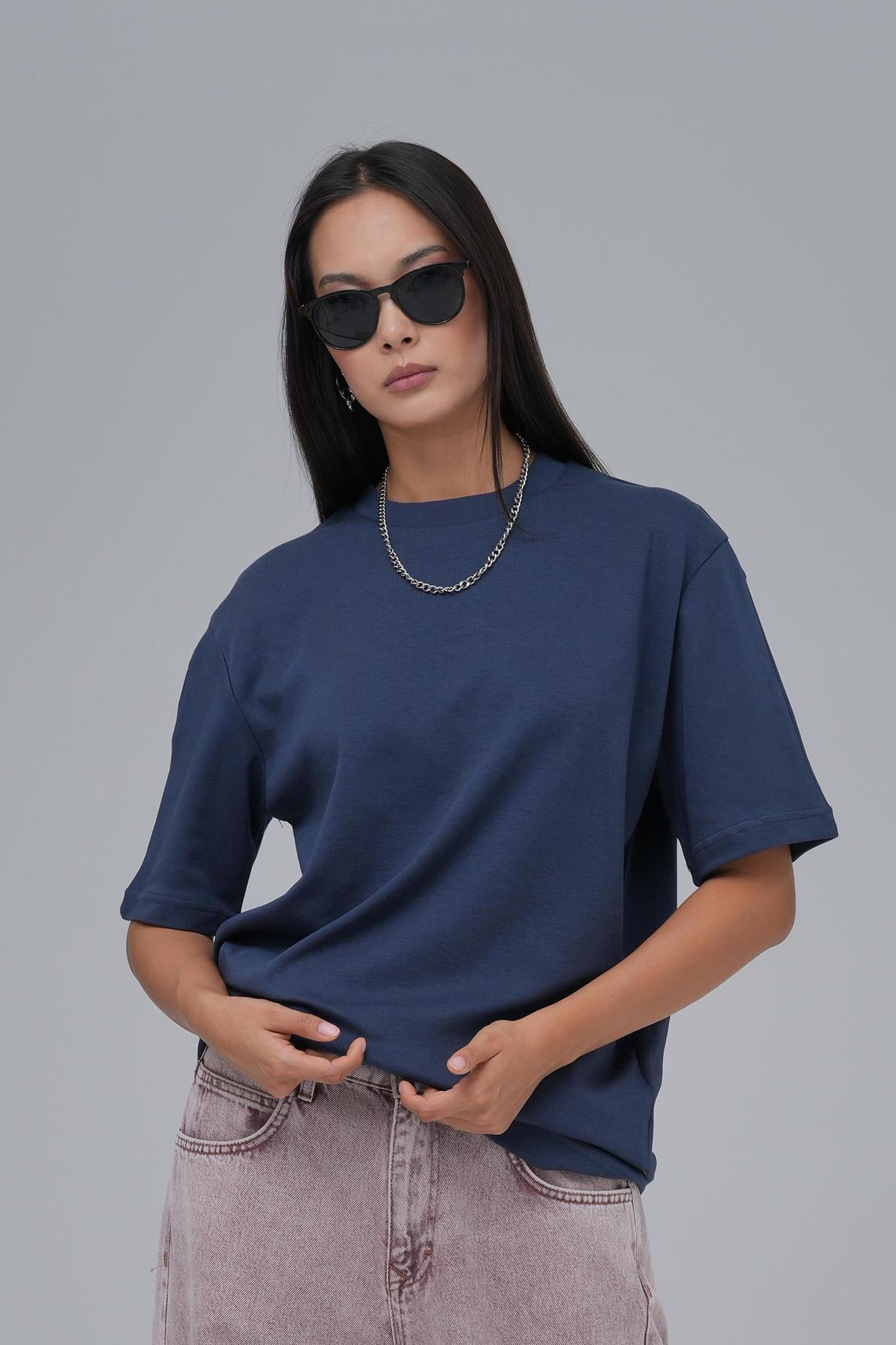 SAW Club Basic Regular Fit Tişört Kadın Lacivert