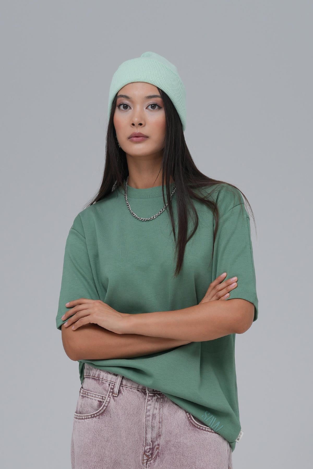 SAW Club Basic Regular Fit Tişört Kadın Yeşil