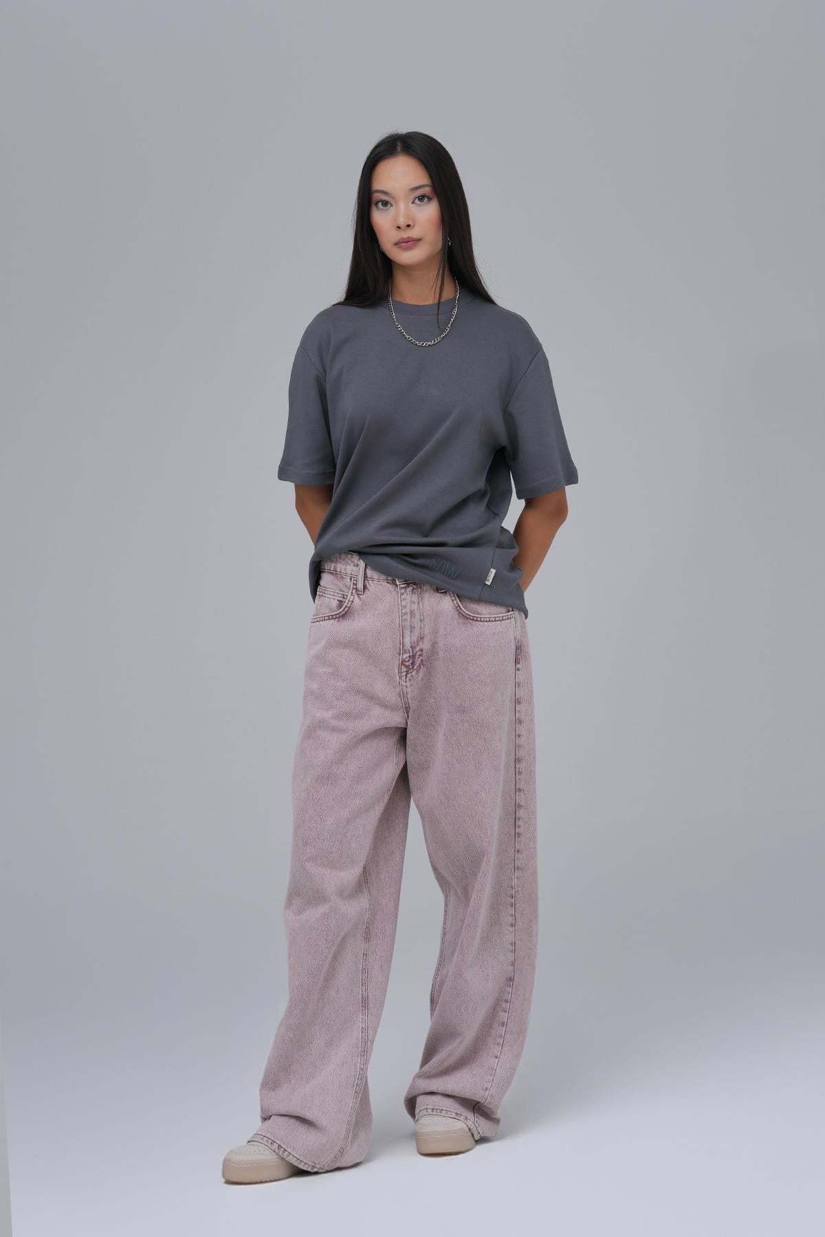 SAW Club Basic Regular Fit Tişört Kadın Füme