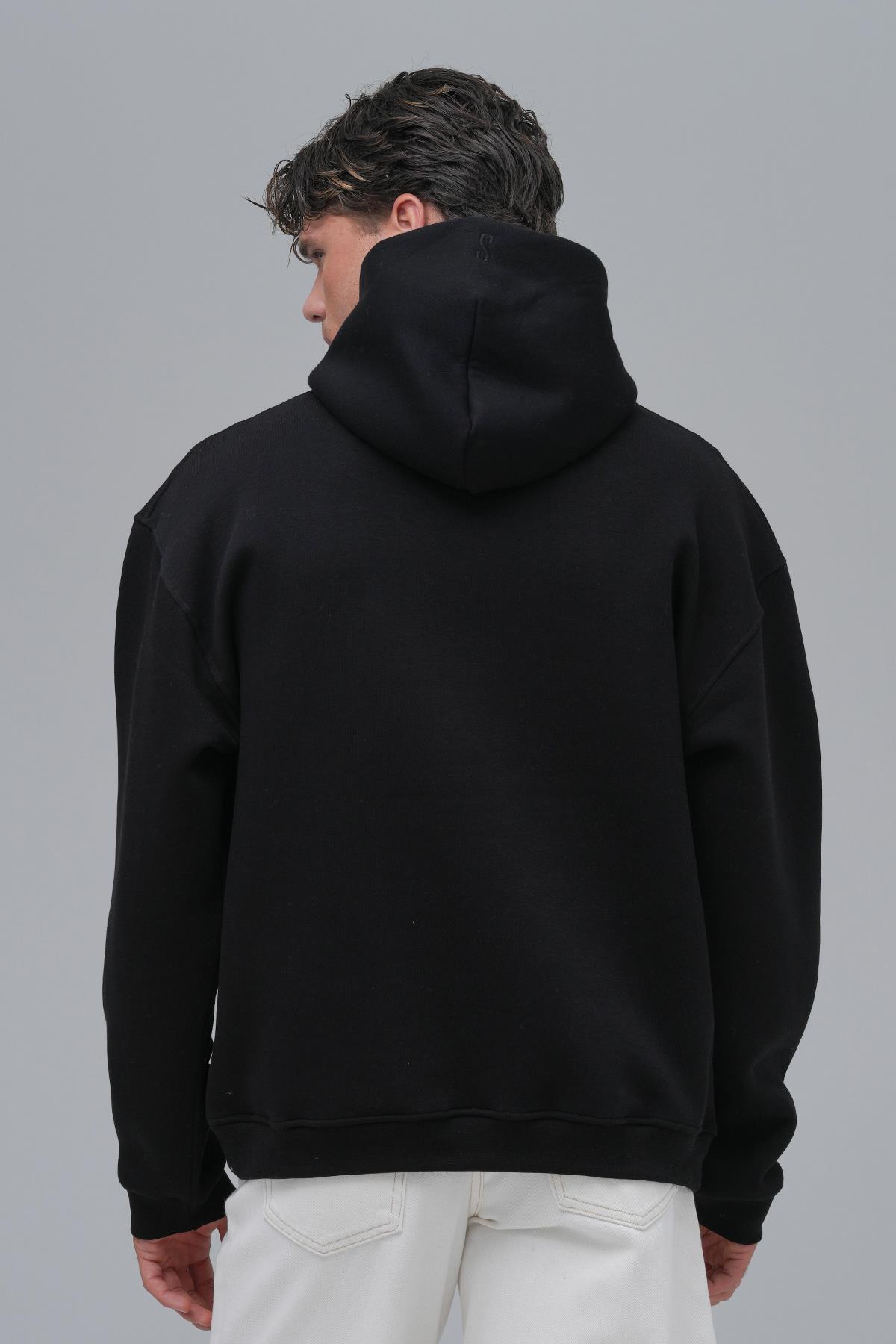 SAW Club Oversize Sweatshirt Erkek Siyah