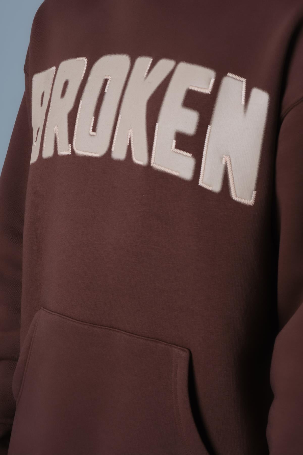 Scars & Power Oversize Sweatshirt Erkek Kahverengi