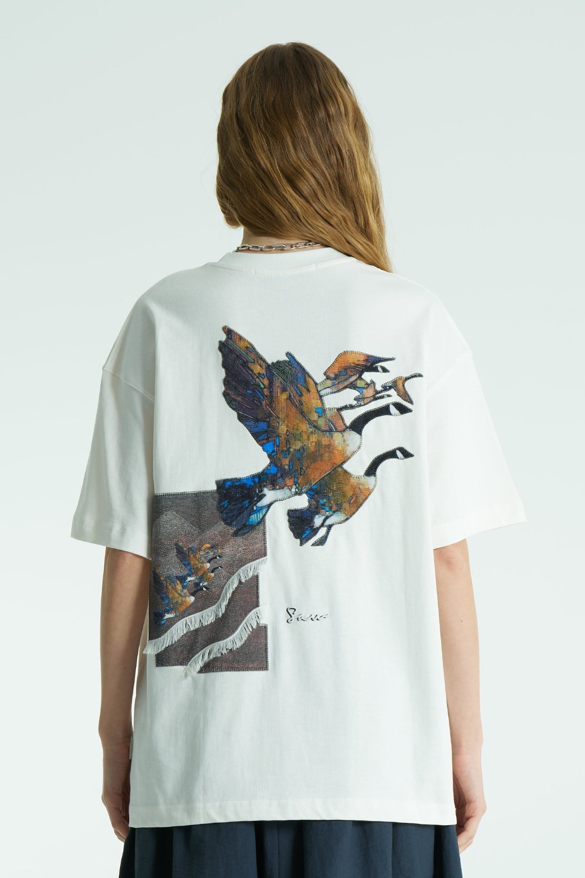 Soar Oversize Kadın Tişört Ekru