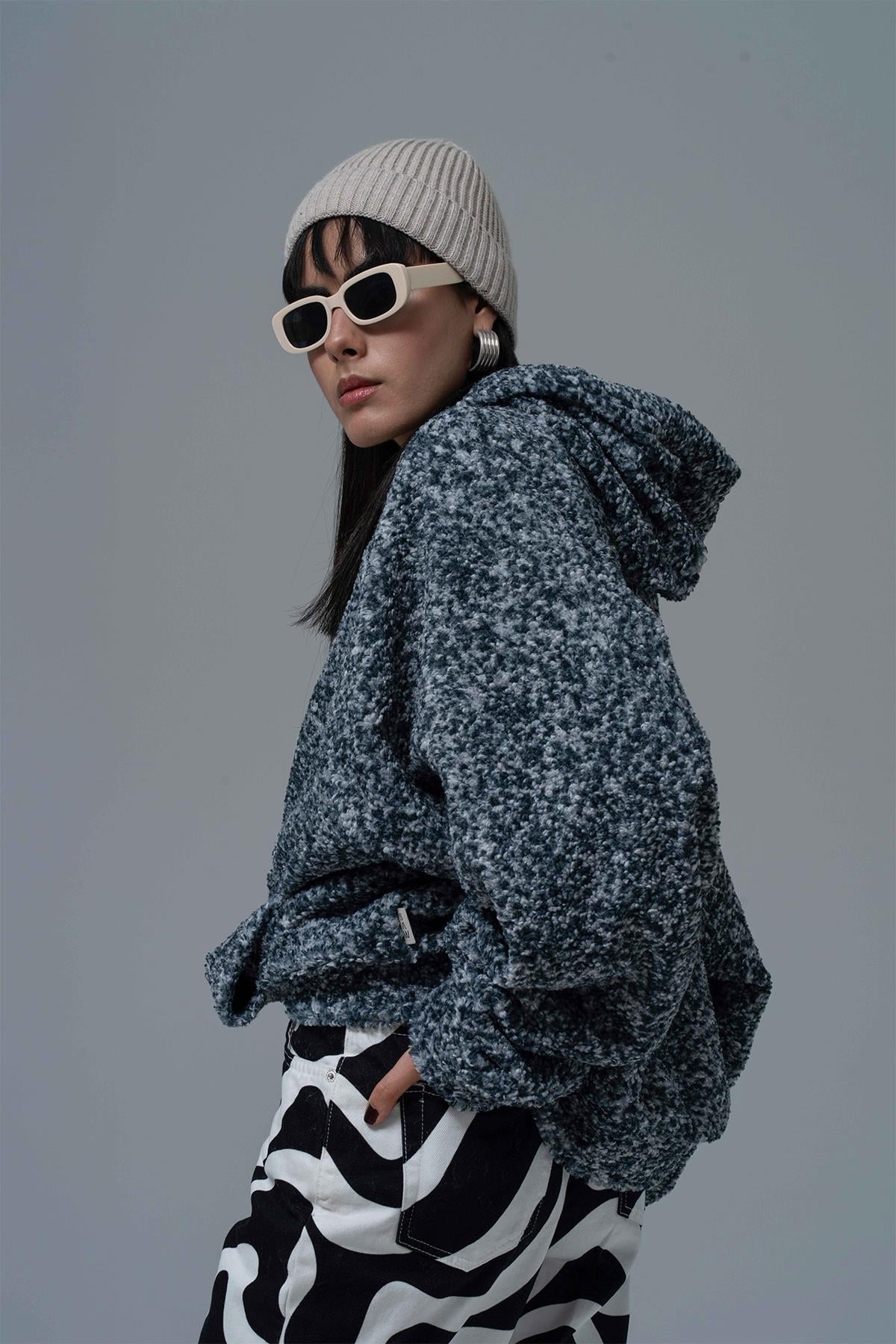 Soft Haven Oversize Welsoft Sweatshirt Kadın Siyah