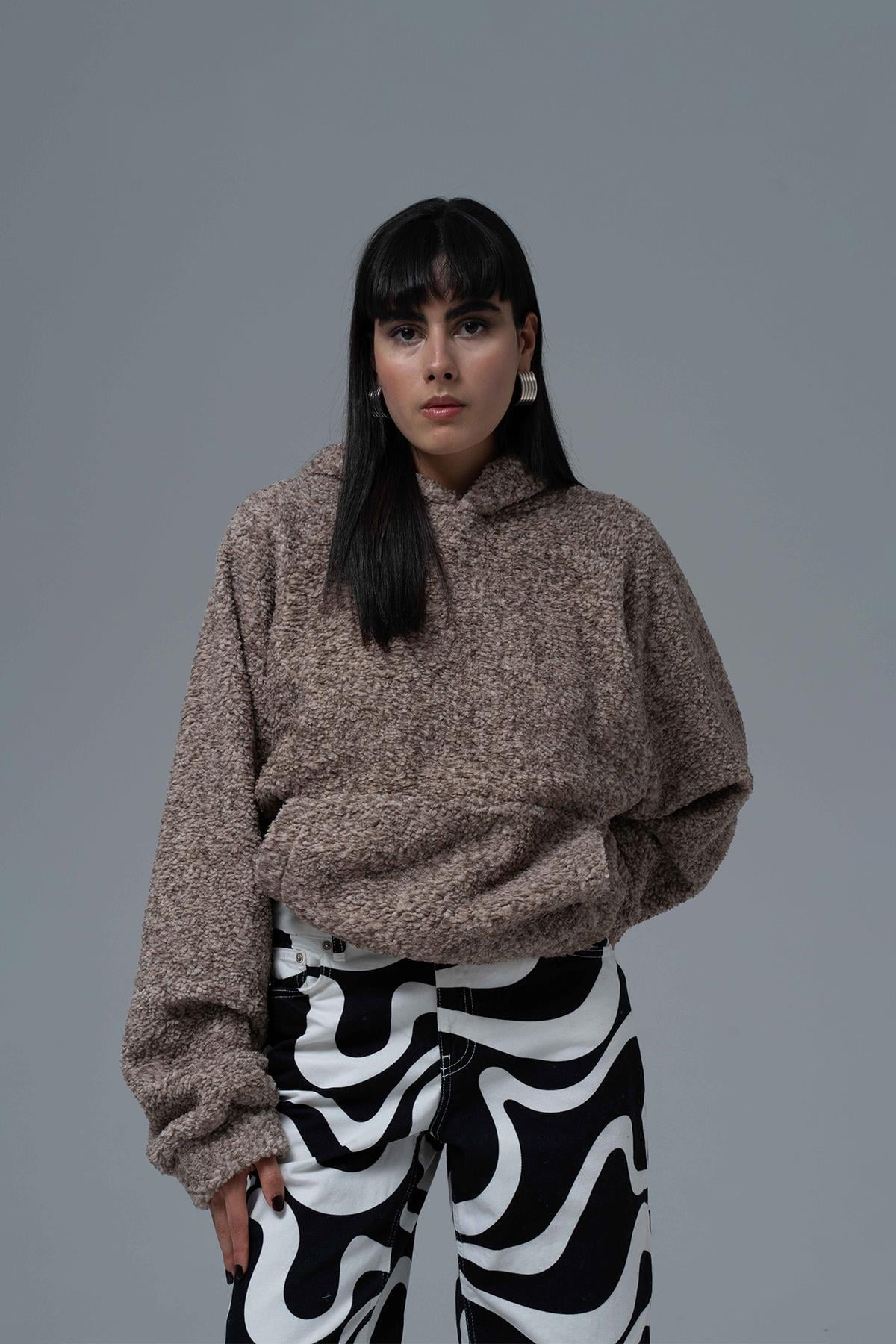 Soft Haven Oversize Welsoft Sweatshirt Kadın Vizon