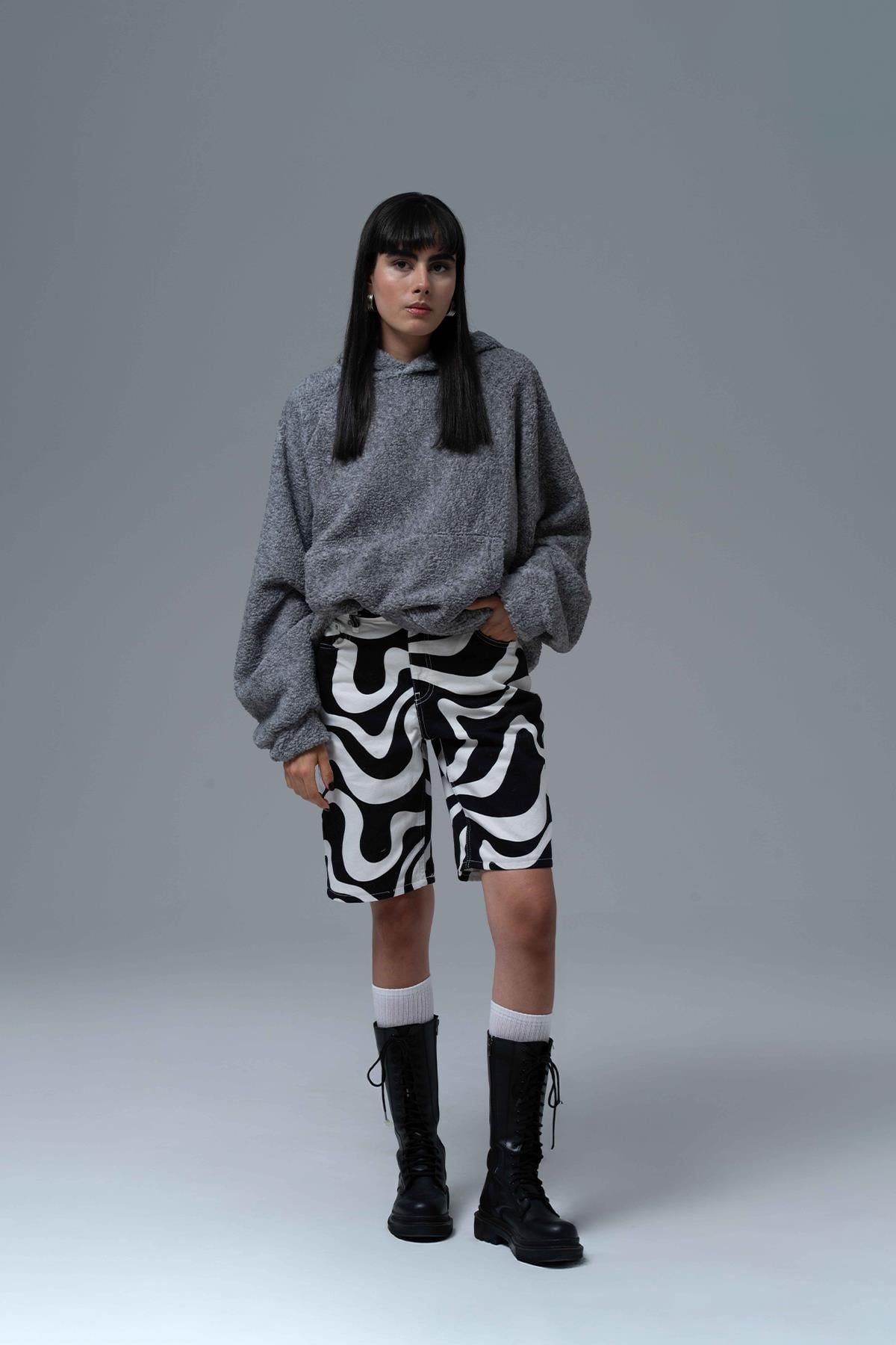 Soft Haven Oversize Welsoft Sweatshirt Kadın Gri