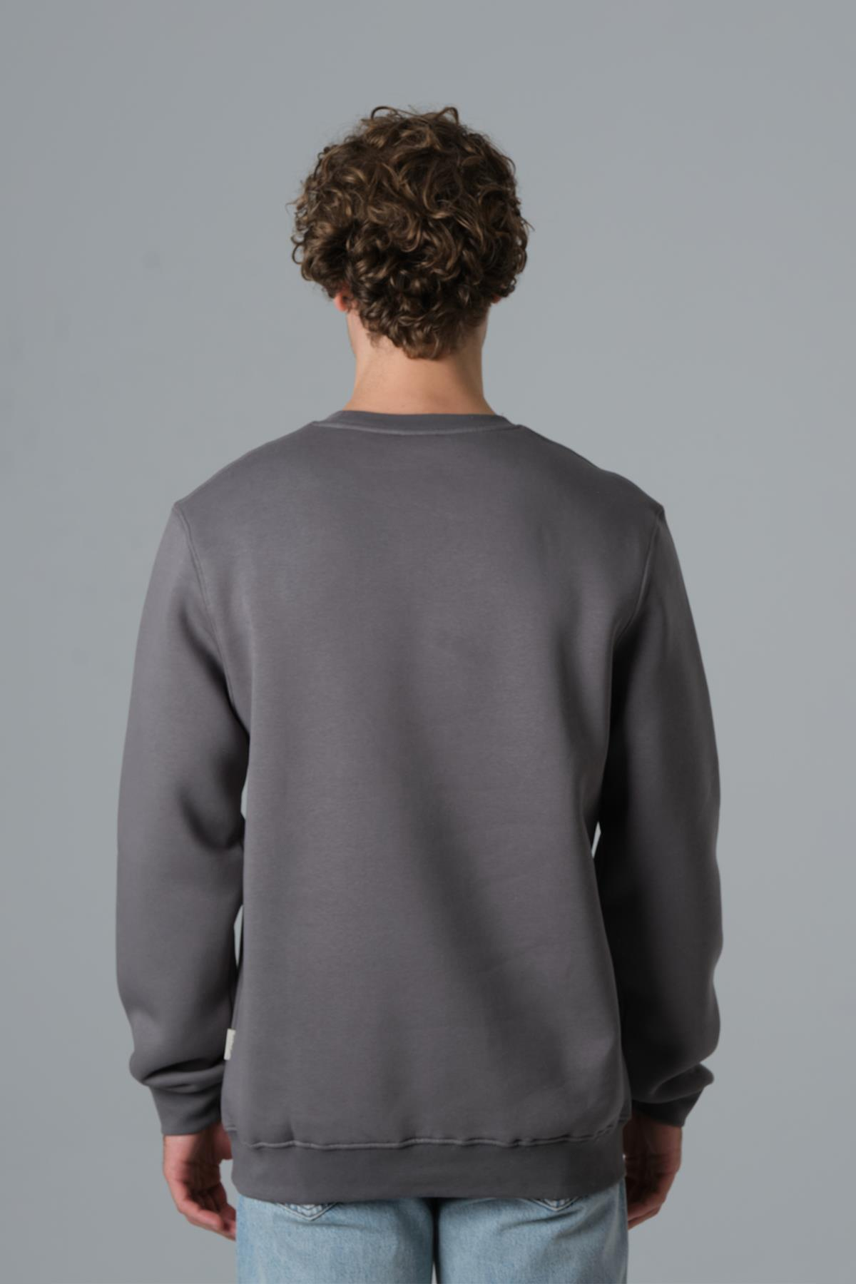 Stay Humble Oversize Sweatshirt Erkek Füme
