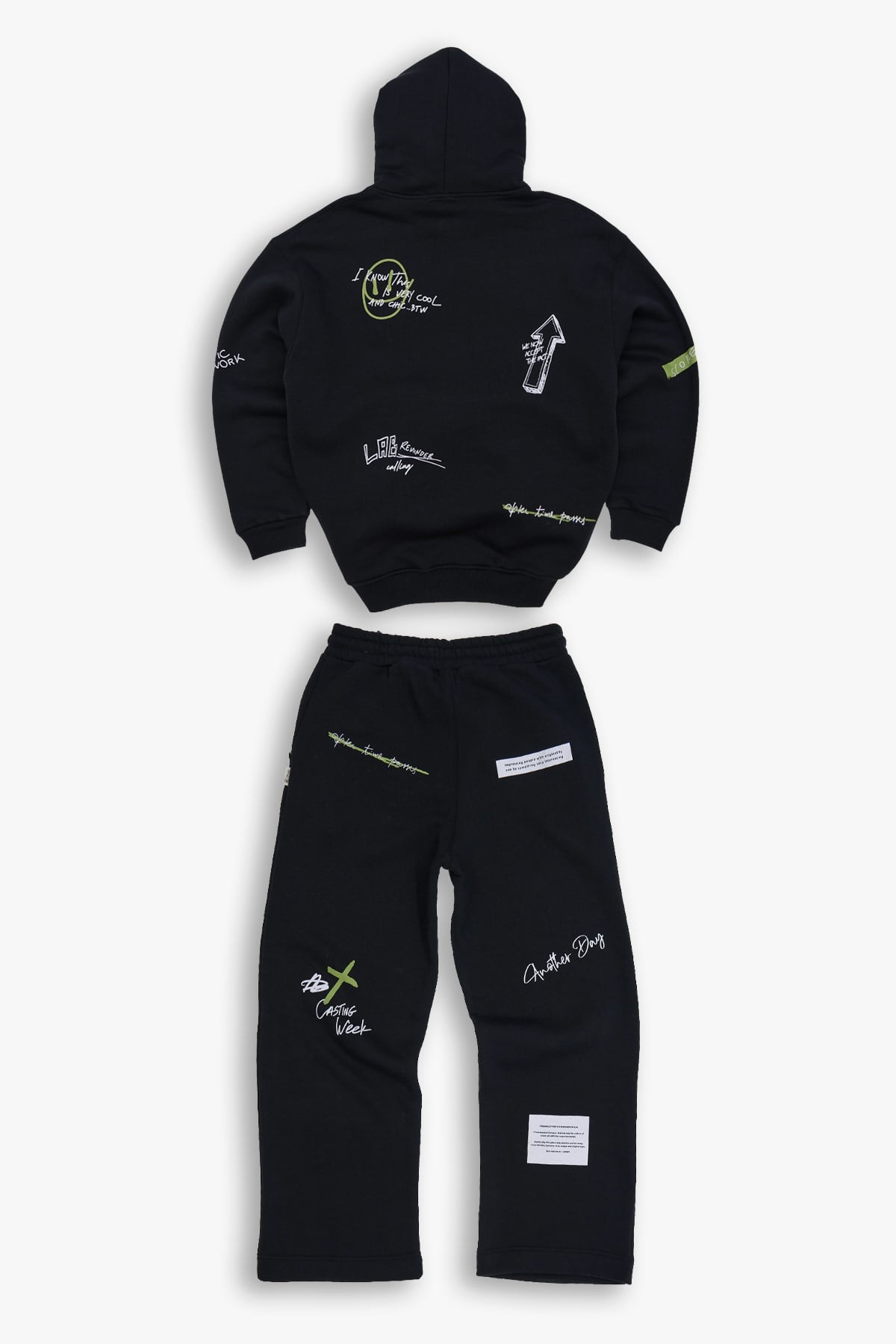 Street Script Oversize Eşofman Takımı Erkek Siyah
