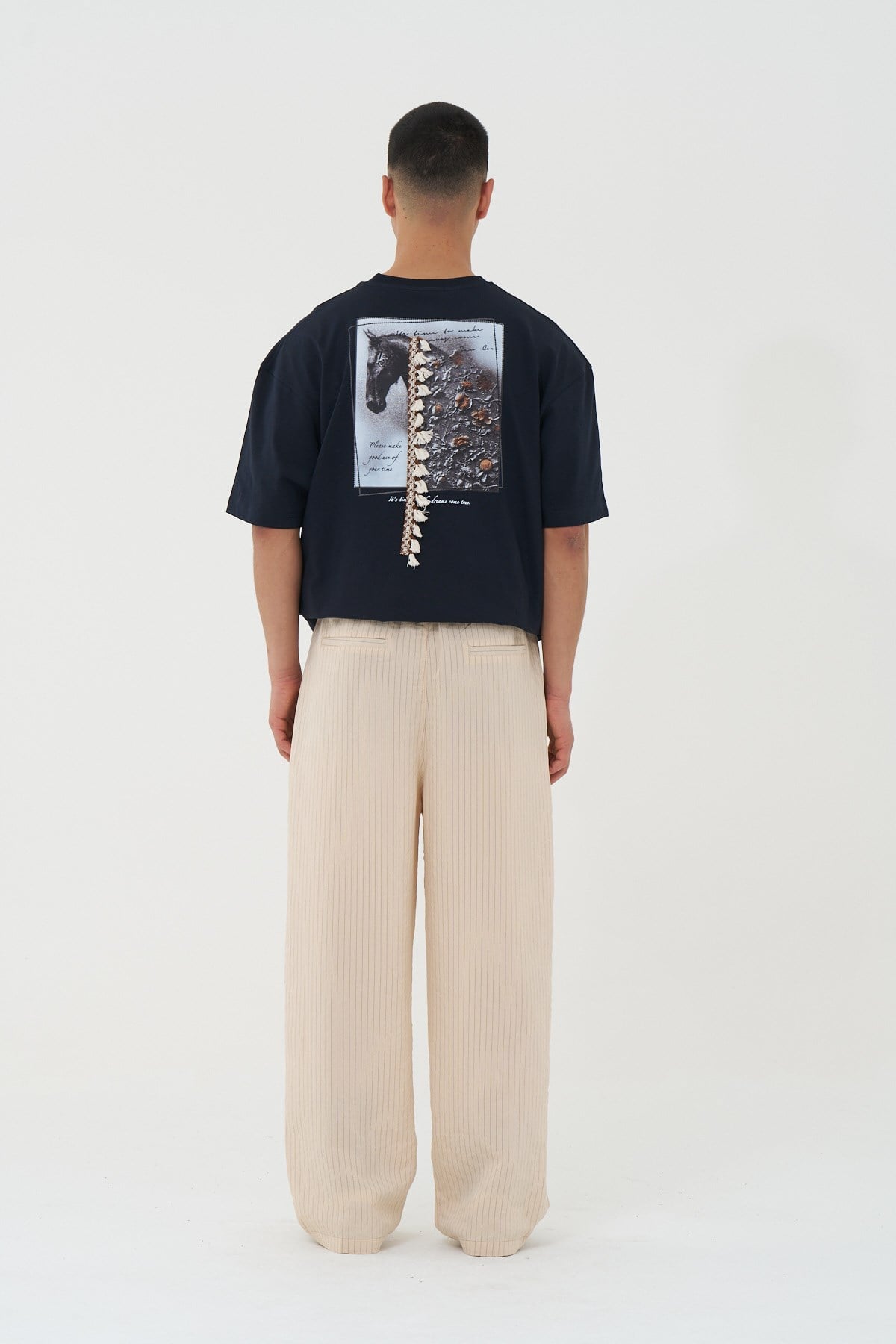 Tailor Stripe Relaxed Fit Erkek Pantolon Bej