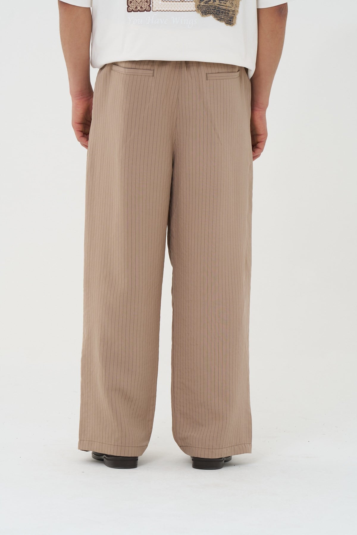 Tailor Stripe Relaxed Fit Erkek Pantolon Vizon