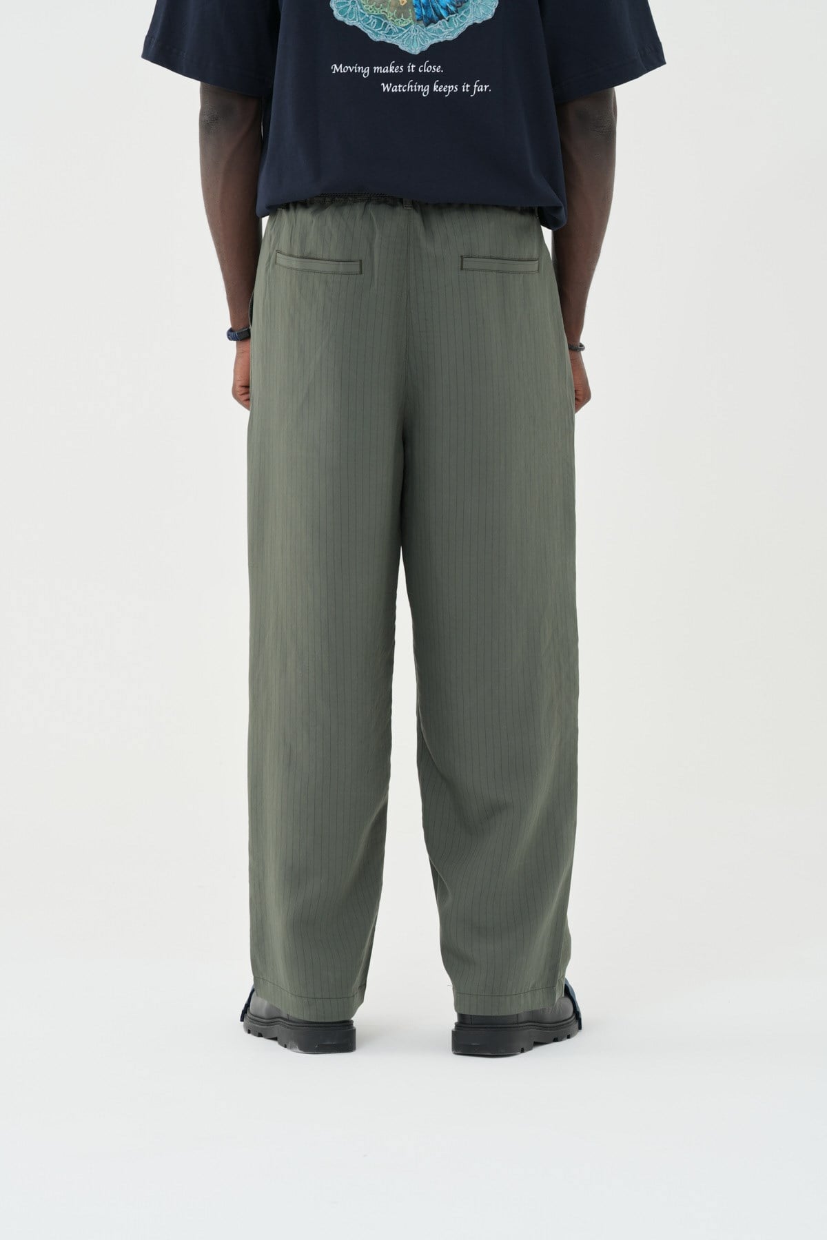 Tailor Stripe Relaxed Fit Erkek Pantolon Haki