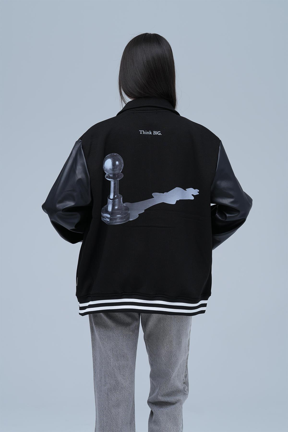 Think Big Oversize Kolej Ceketi Kadın Siyah