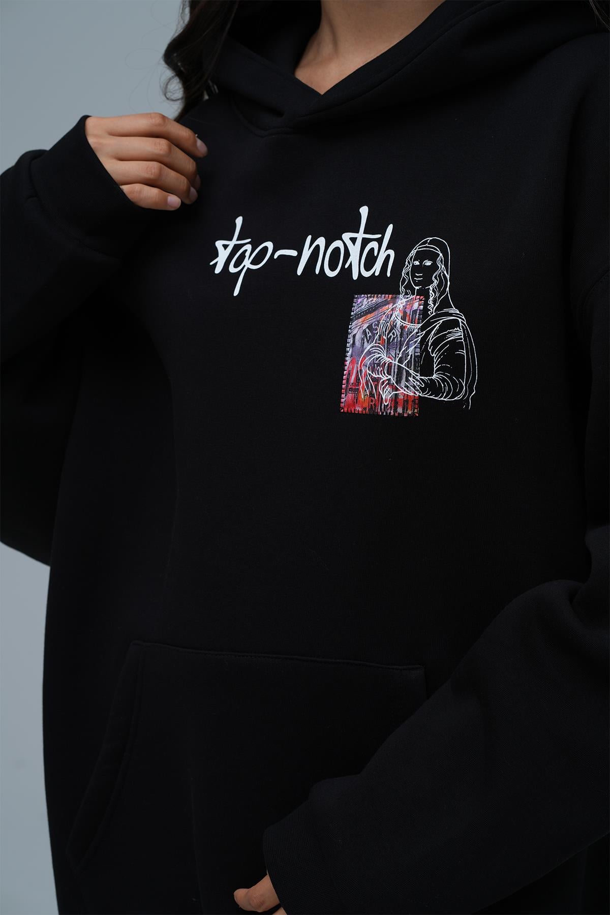Top-Notch Oversize Sweatshirt Kadın Siyah