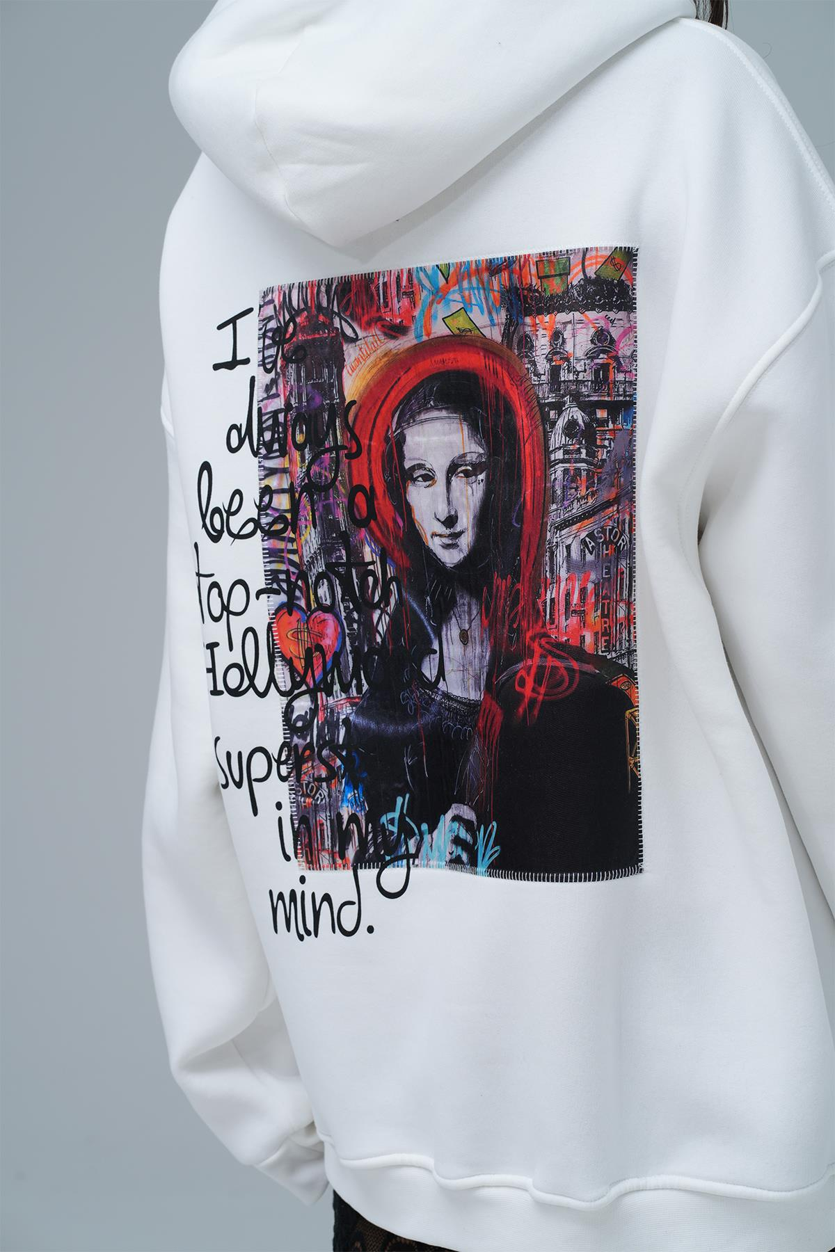 Top-Notch Oversize Sweatshirt Kadın Taş