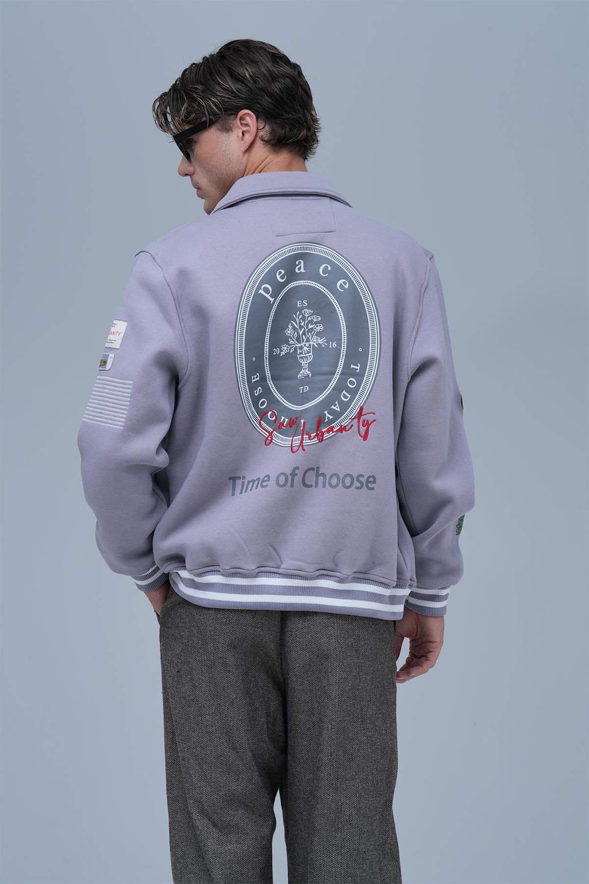Urban Choice Oversize Kolej Ceketi Erkek Gri