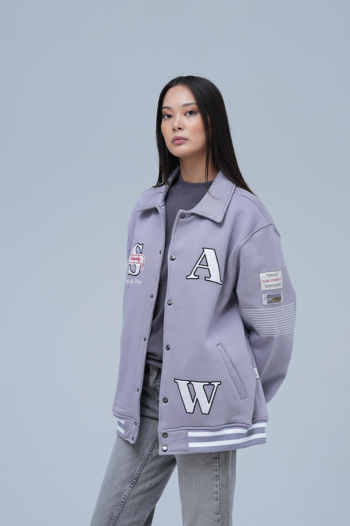 Urban Choice Oversize Kolej Ceketi Kadın Gri