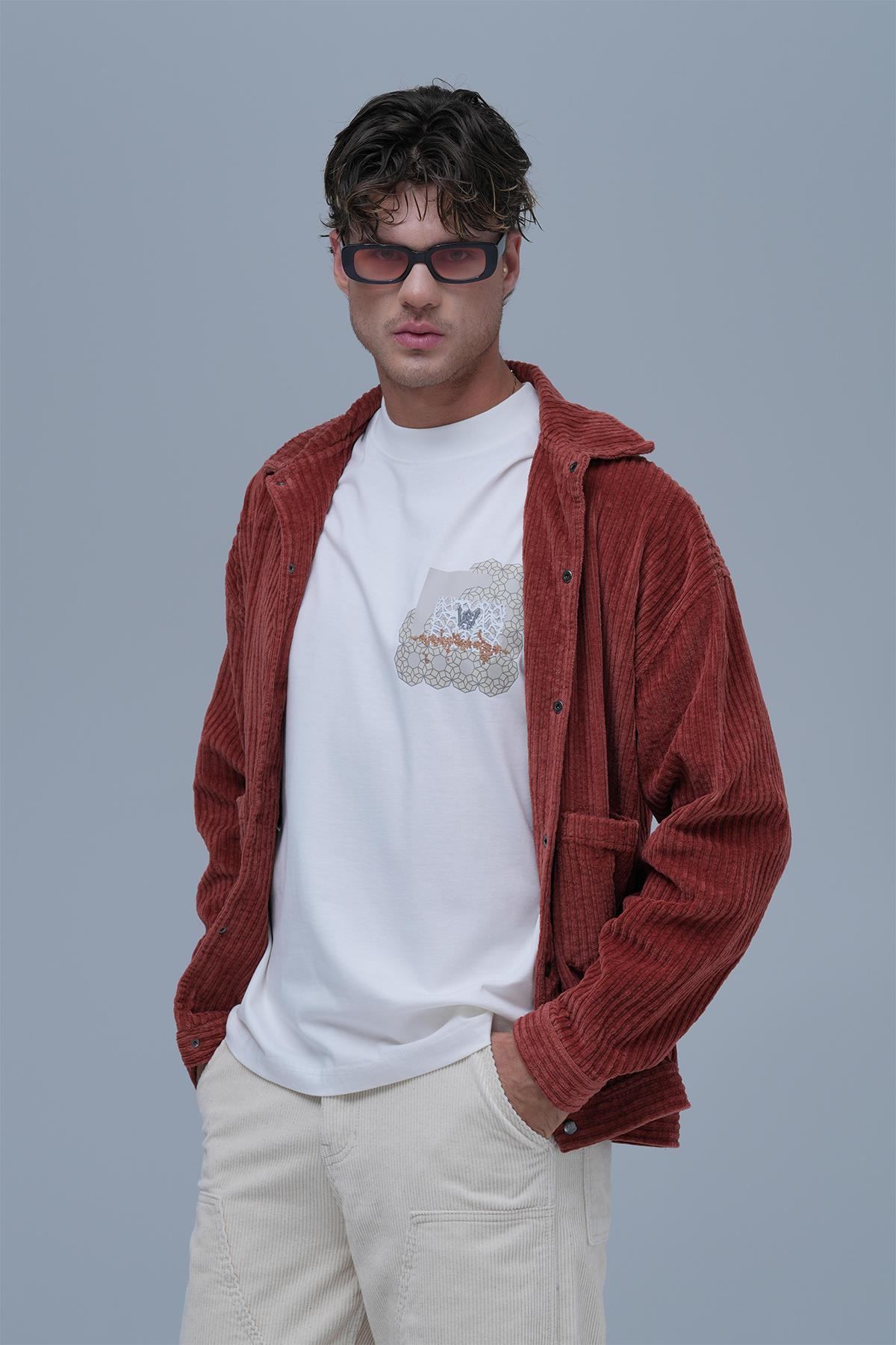 Urban Velvet Ceket Erkek Kiremit