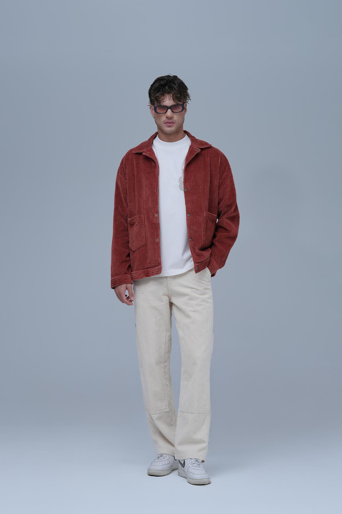 Urban Velvet Ceket Erkek Kiremit