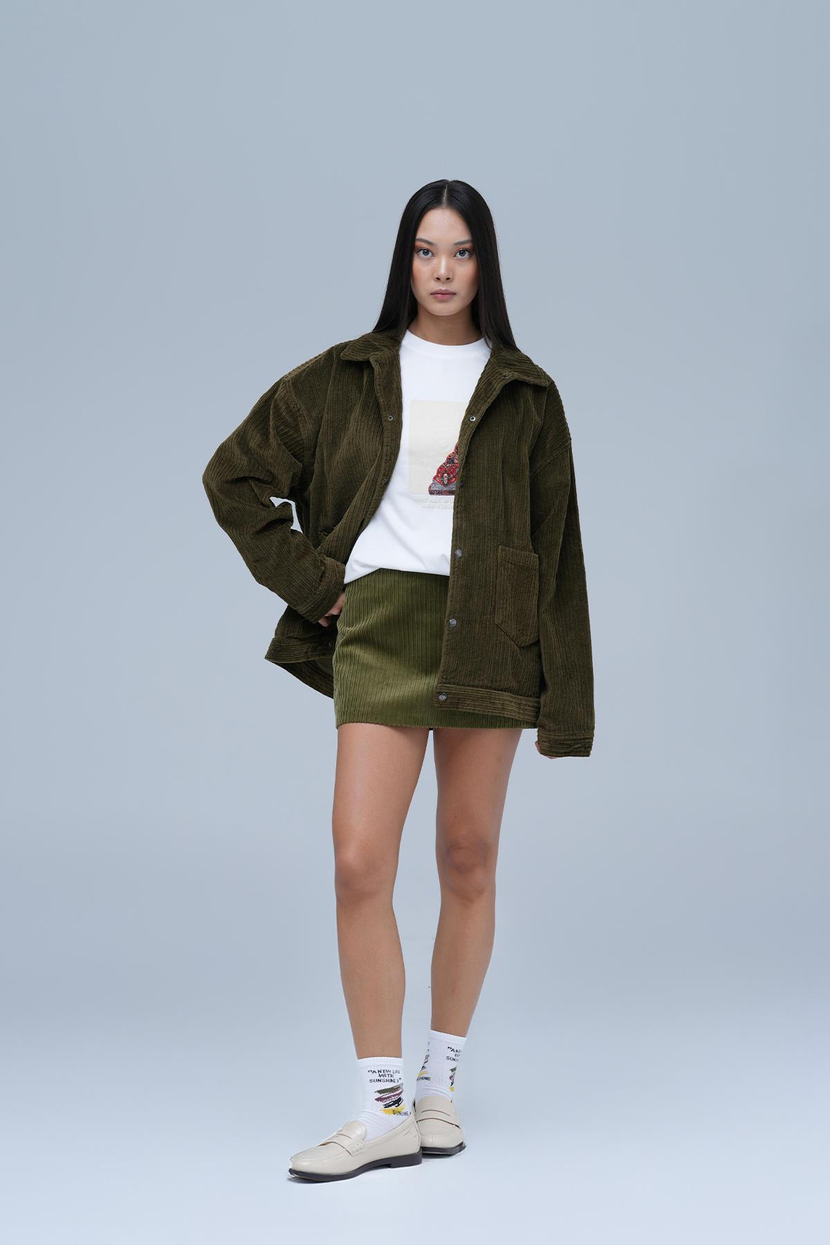 Urban Velvet Ceket Kadın Haki